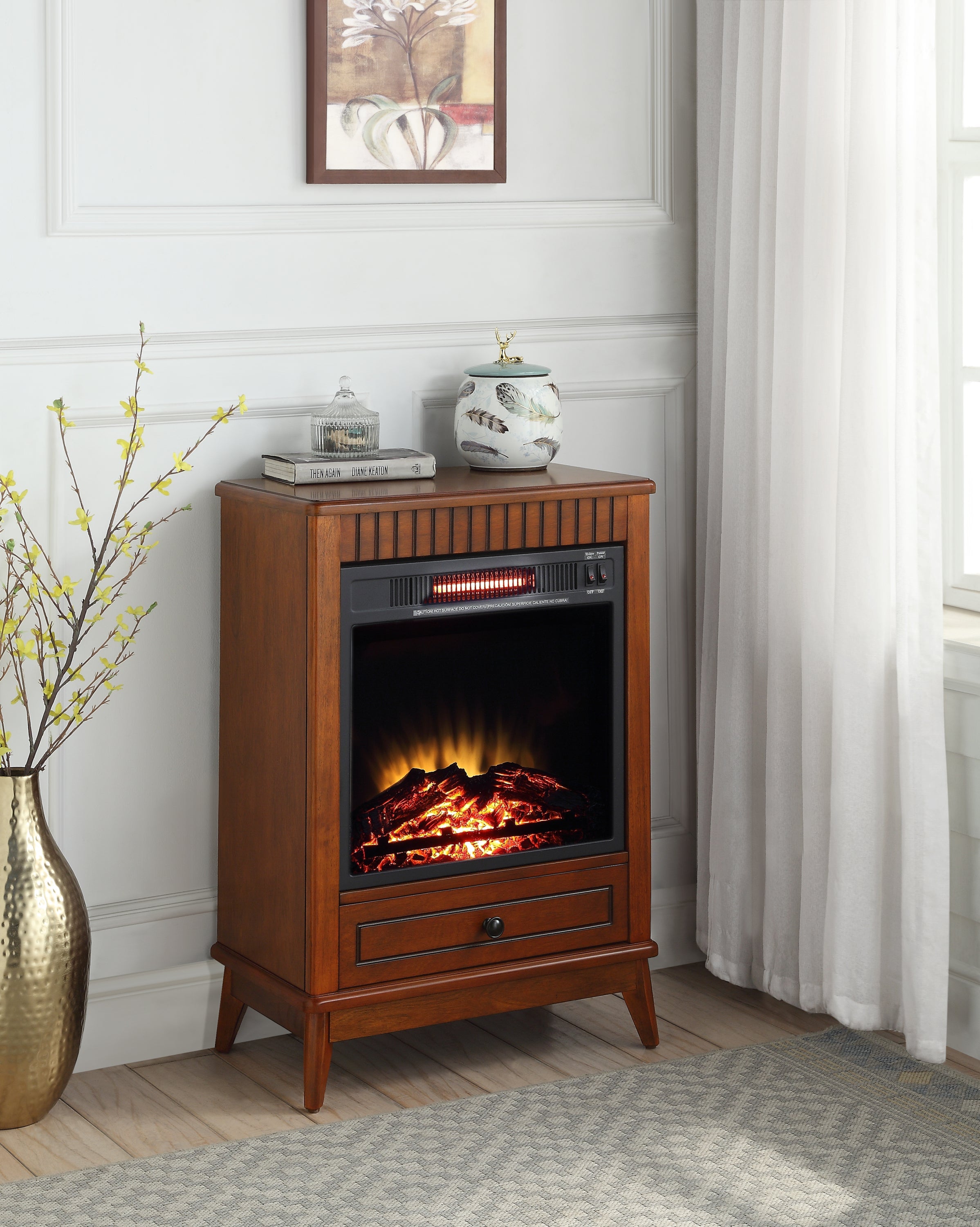 Hamish Fireplace in Walnut Finish image 1