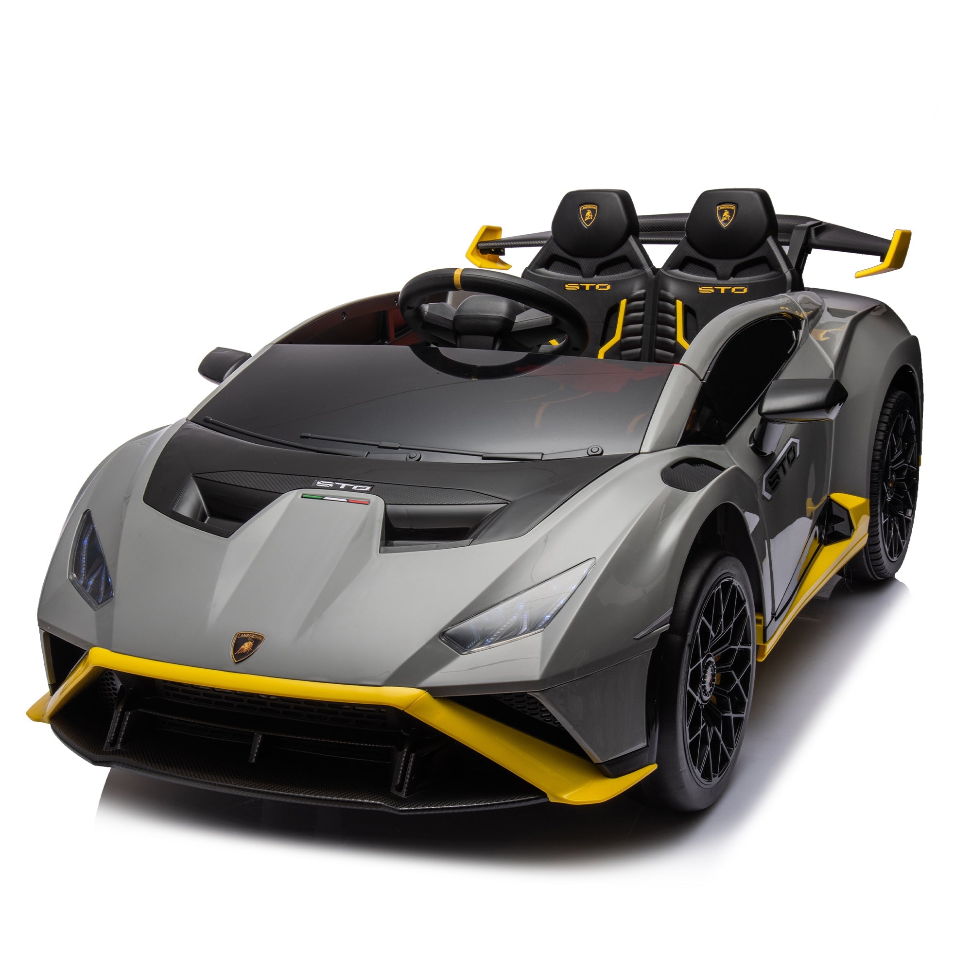 Lamborghini Huracan Sto 24V Kids Electric Ride-On Drift Car: Speeds 1.86-5.59 MPH, Ages 3-8, Foam Front Wheels, 360 Spin, LED Lights, Dynamic Music, Early Learning, USB Port, Drift Feature image 1