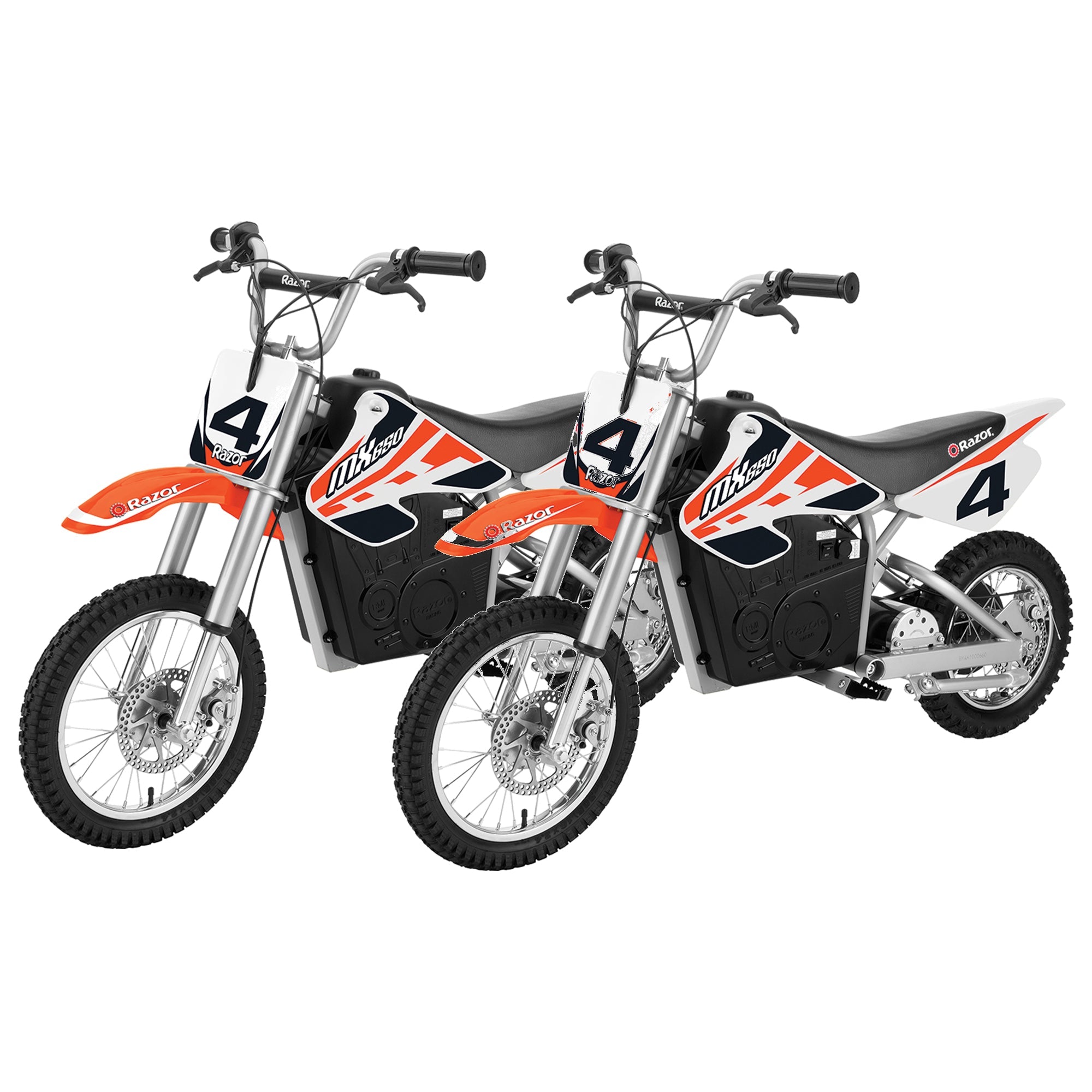 Razor MX650 Dirt Rocket High-Torque Electric Motocross Dirt Bike, Orange(2 Pack) image 1