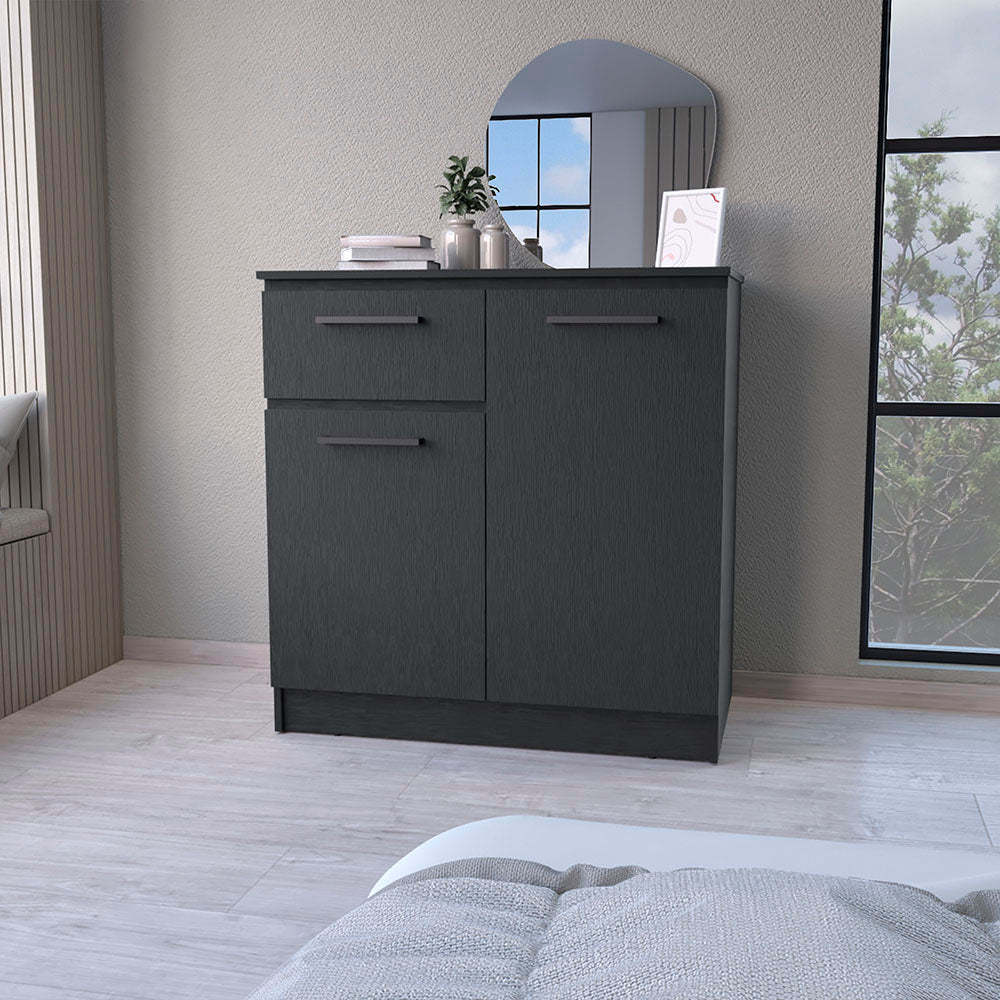 Loonam 2-Door 1-Drawer Dresser Black image 1