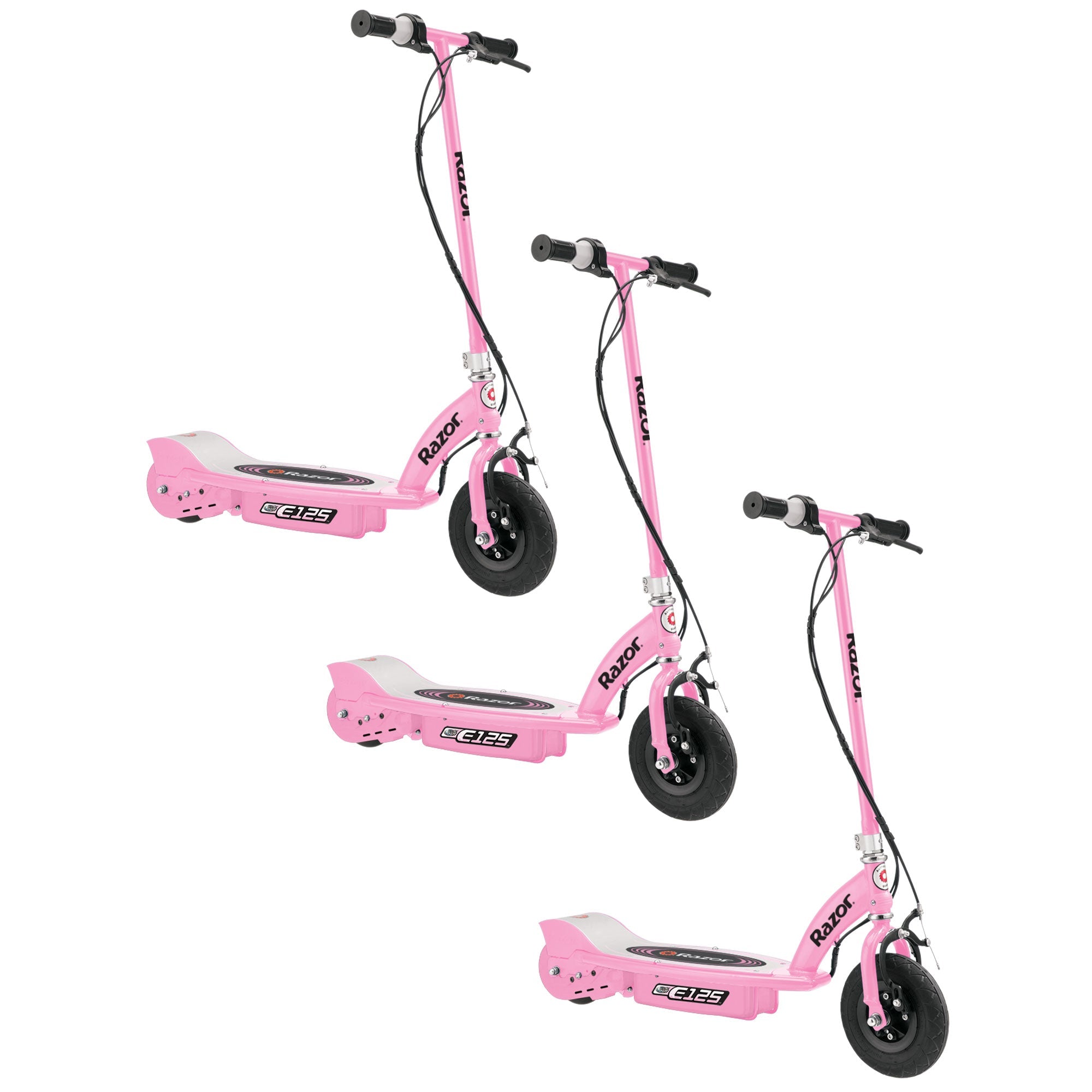 Razor E125 Motorized 24-Volt Rechargeable Girls Electric Scooter, Pink (3 Pack) image 1