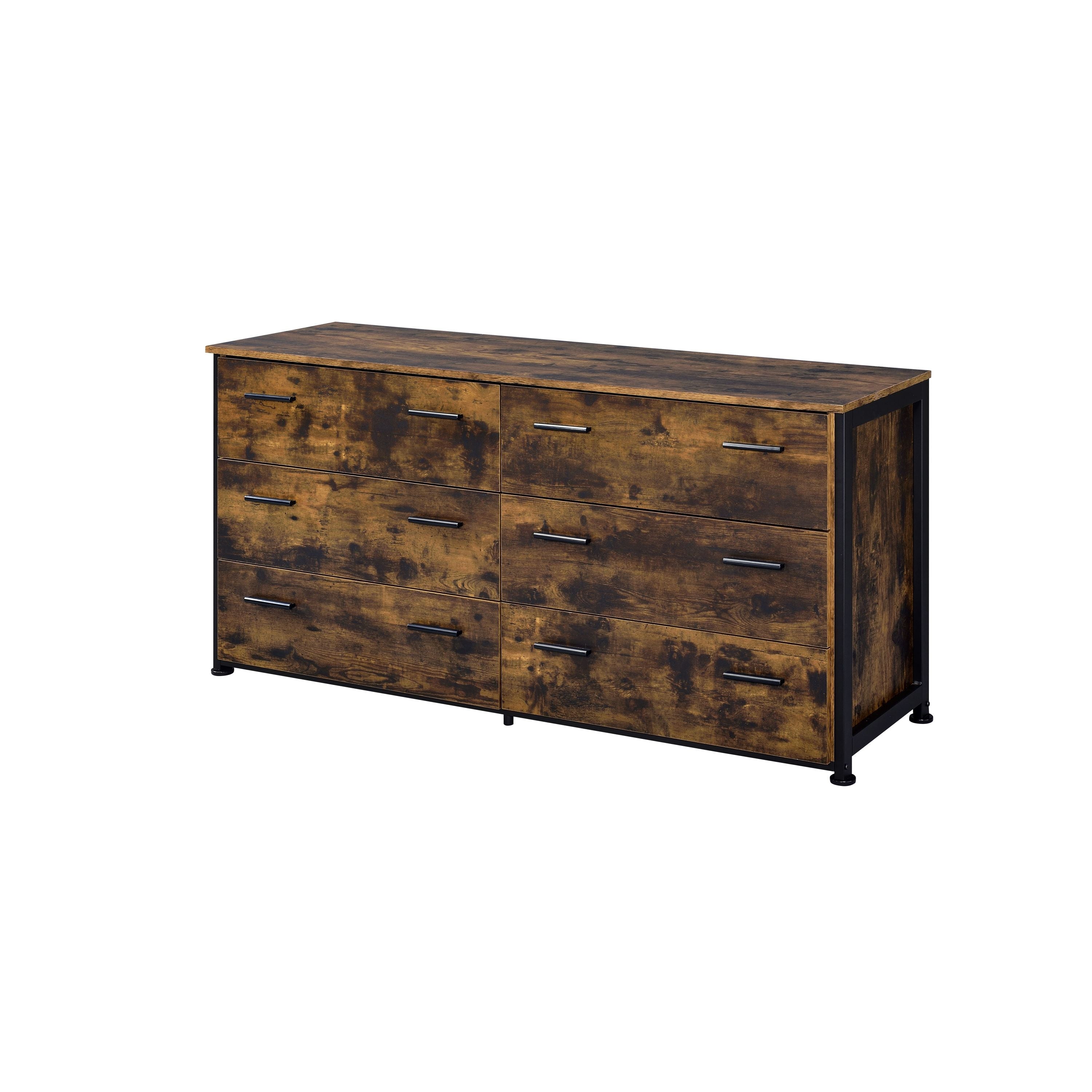 Juvanth Dresser in Rustic Oak & Black Finish image 1