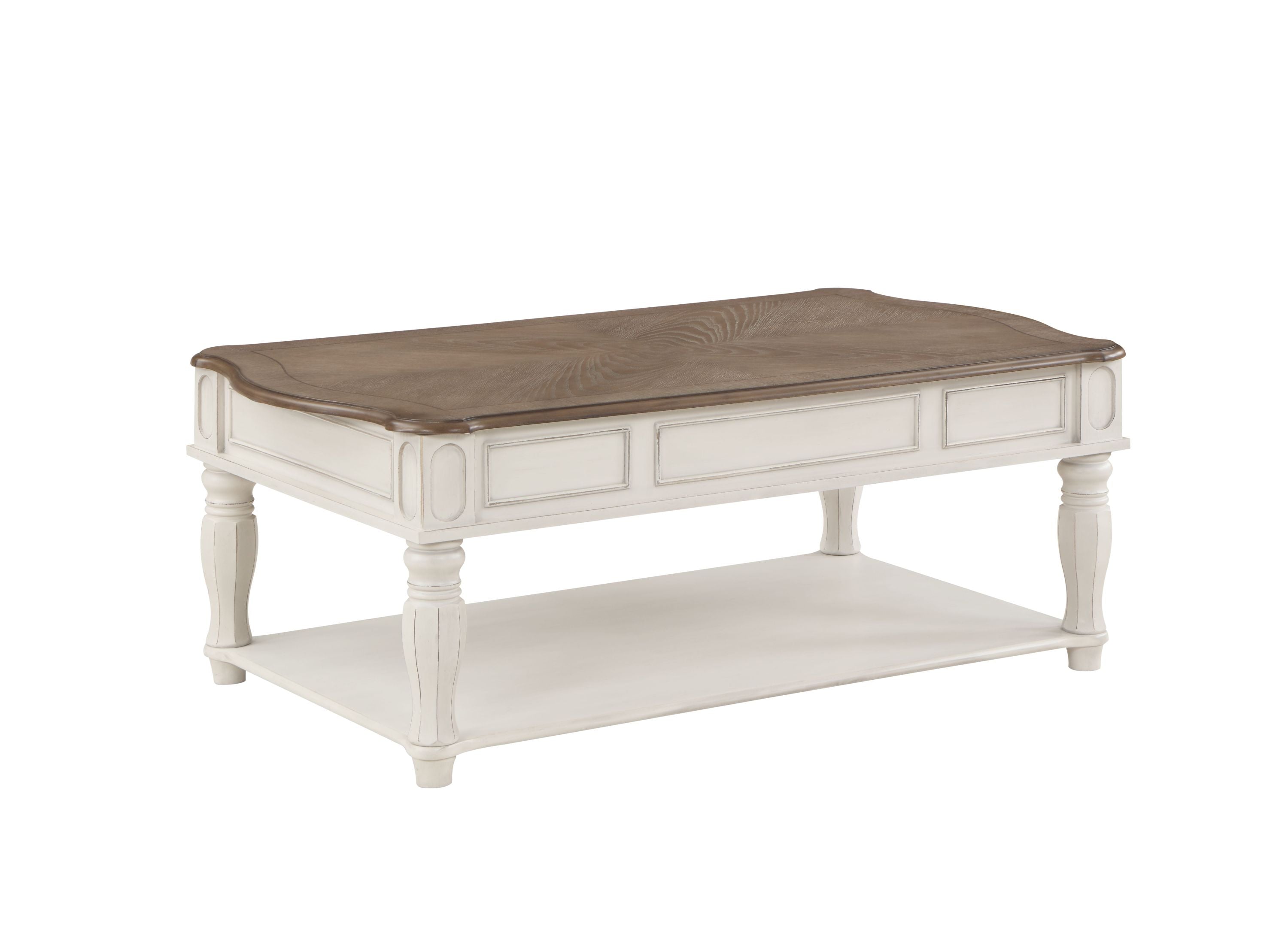 Florian Coffee Table w/Lift Top in Oak & Antique White Finish image 1