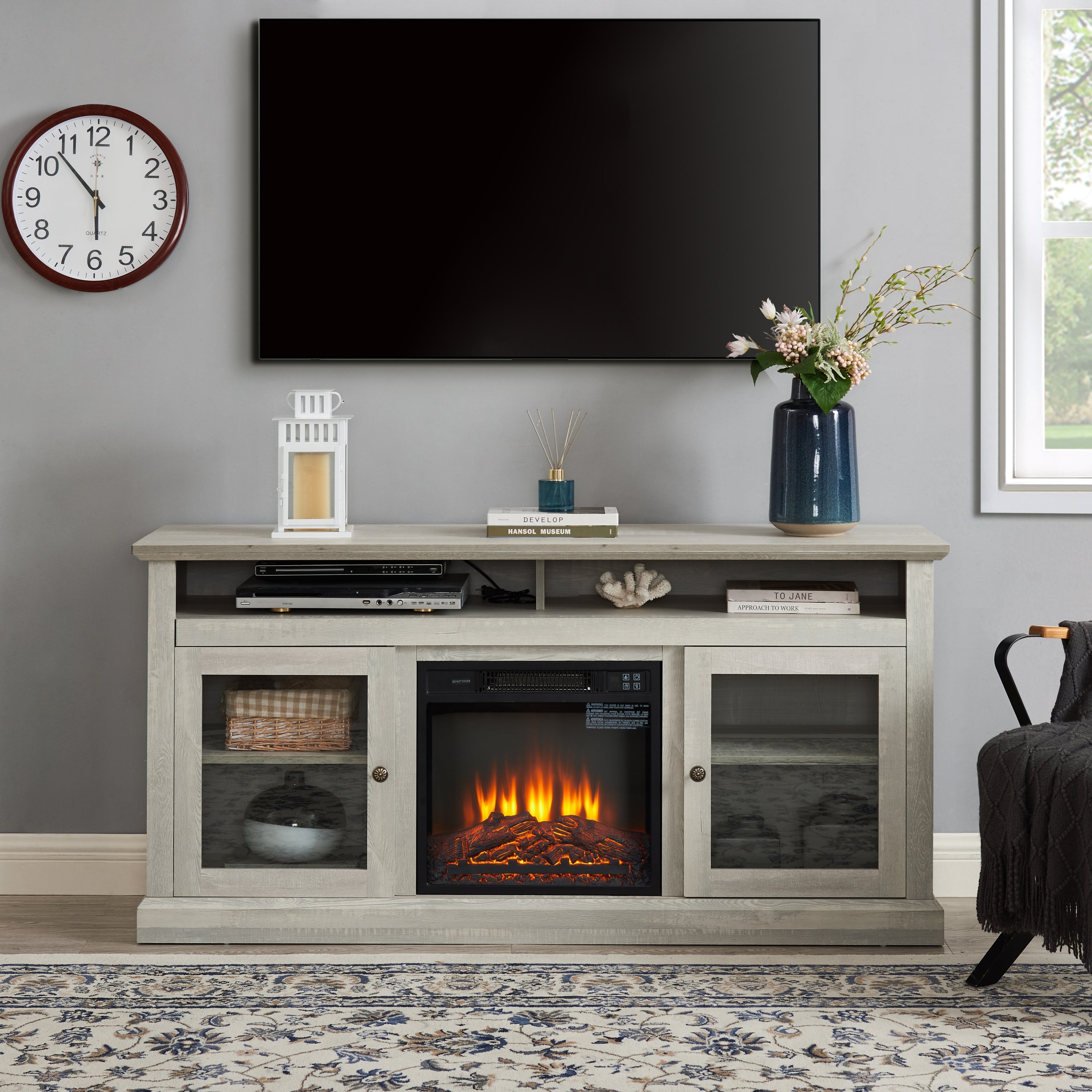 Contemporary TV Media Stand Modern Entertainment Console with 18