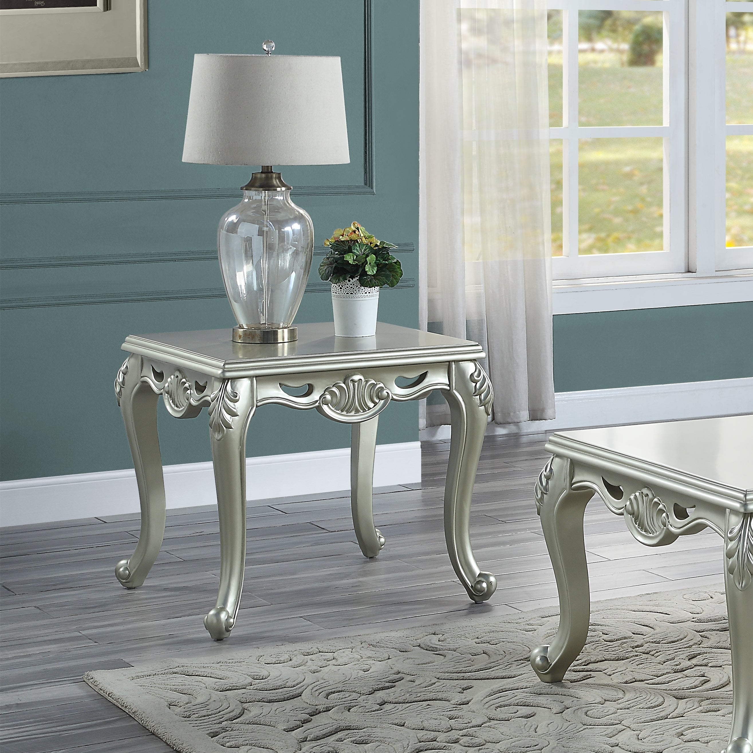 Qunsia End Table, Champagne Finish image 1