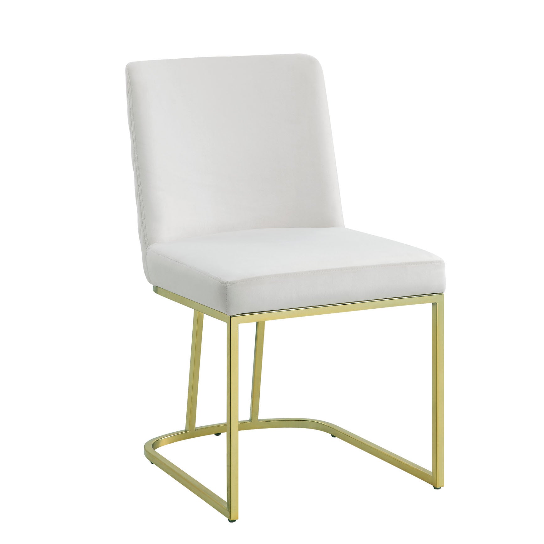 Zazie Side Chair(Set-2), Beige Velvet & Gold Finish image 1
