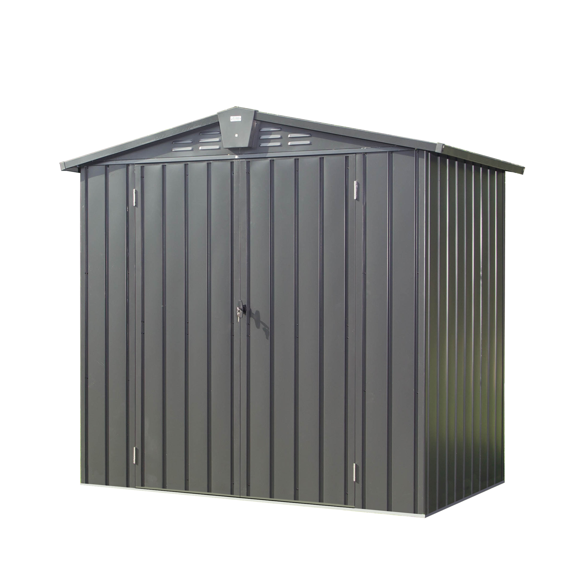 Outdoor Storage Shed 6.5'x 4.2', Metal Garden Shed for Bike, Trash Can, Tools, Lawn Mowers,Galvanized Steel Outdoor Storage Cabinet with Lockable Door for Backyard, Patio, Lawn (6.5x4.2ft, Dark Gray) image 1