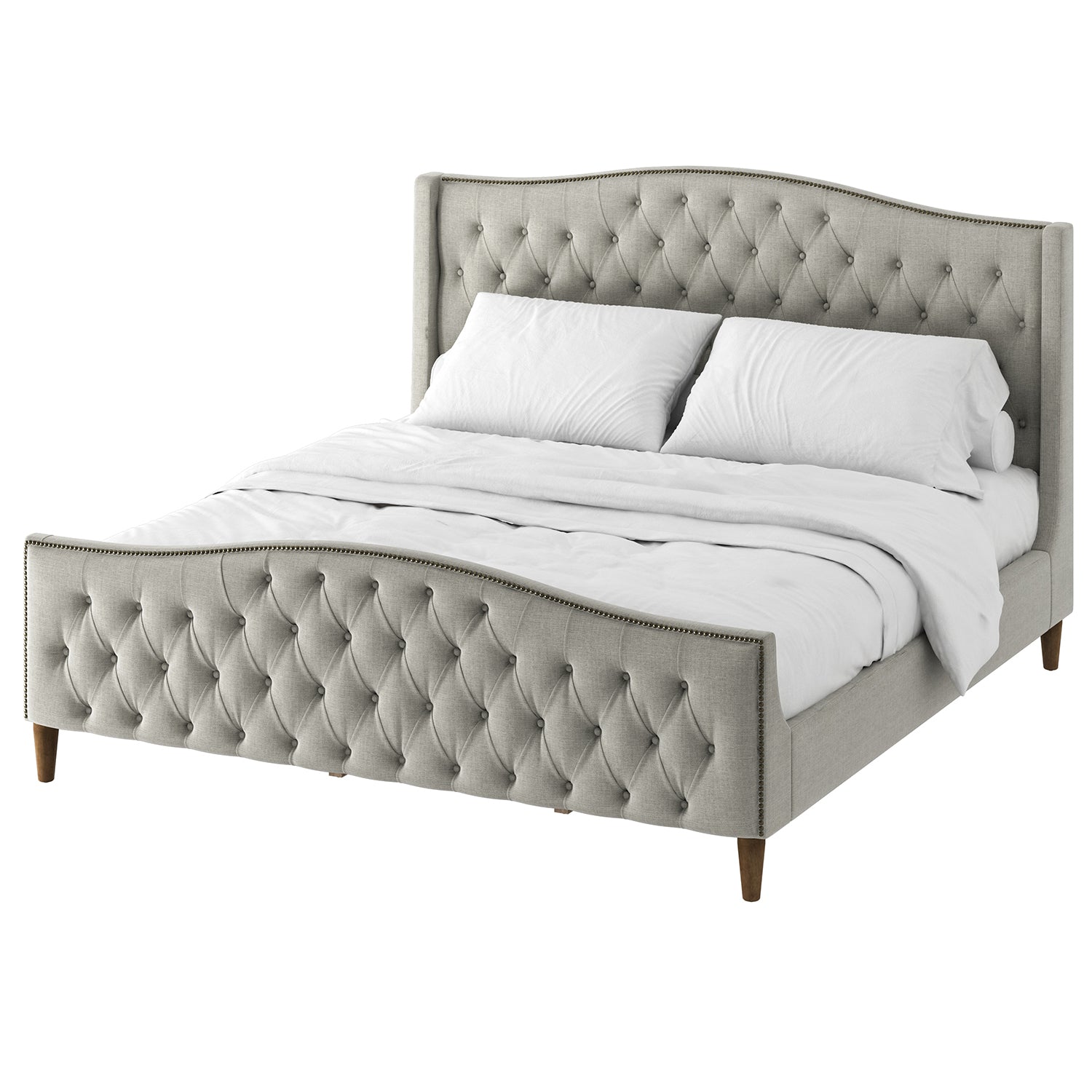 Edmund Tufted Upholstered Bed-GREY image 1
