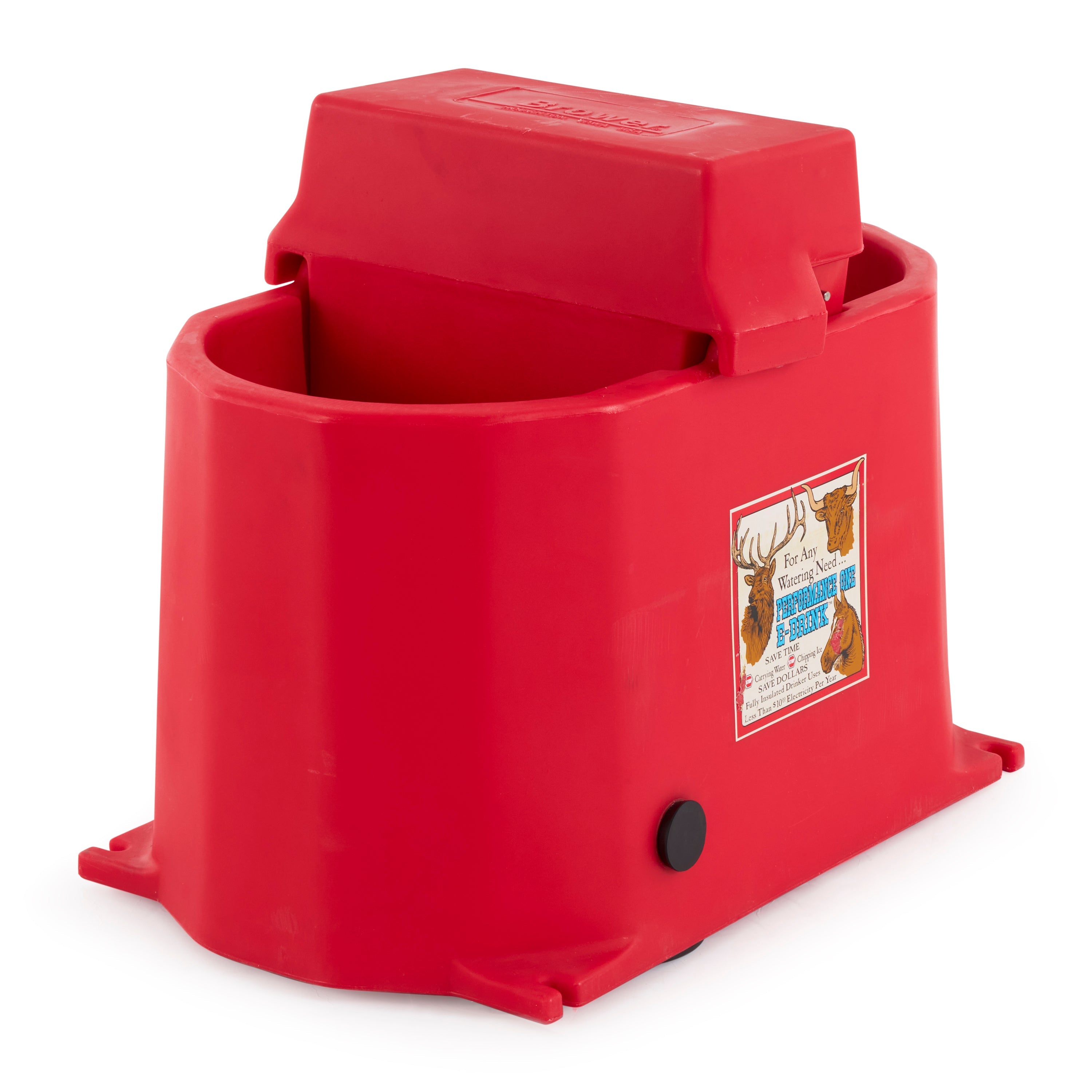 Brower MPO17E 250W Poly Plastic 17 Gallon Heated Outdoor Livestock Waterer, Red image 1