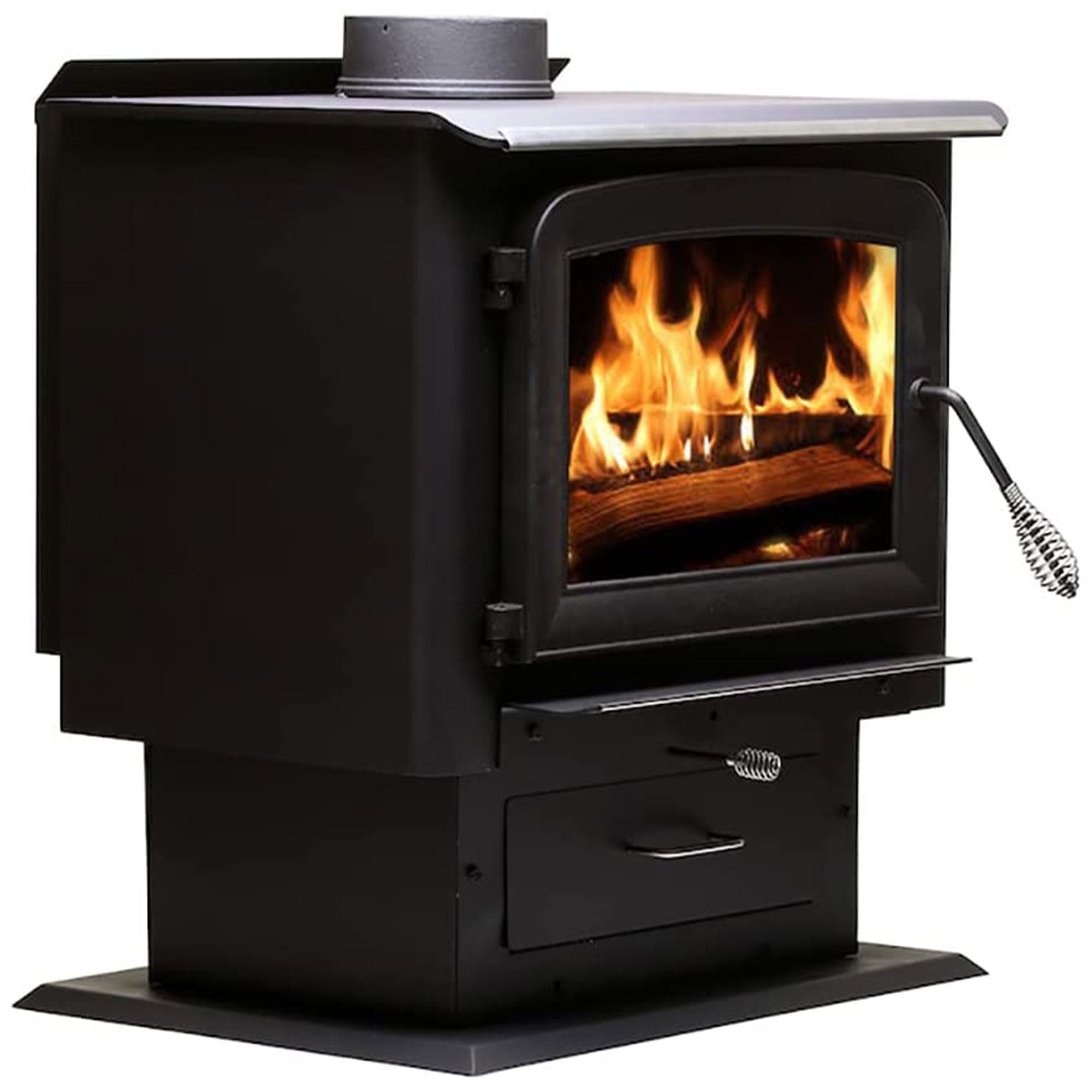 Ashley Hearth Products 2,000 Square Feet 89,000 BTUs Pedestal Wood Stove, Black image 1