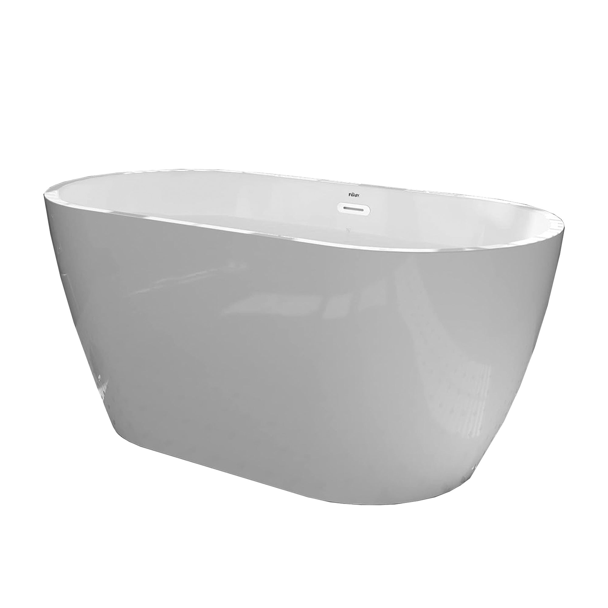 FerdY Bali 55 In Glossy Acrylic Freestanding Bathtub with Polished Chrome Drain image 1
