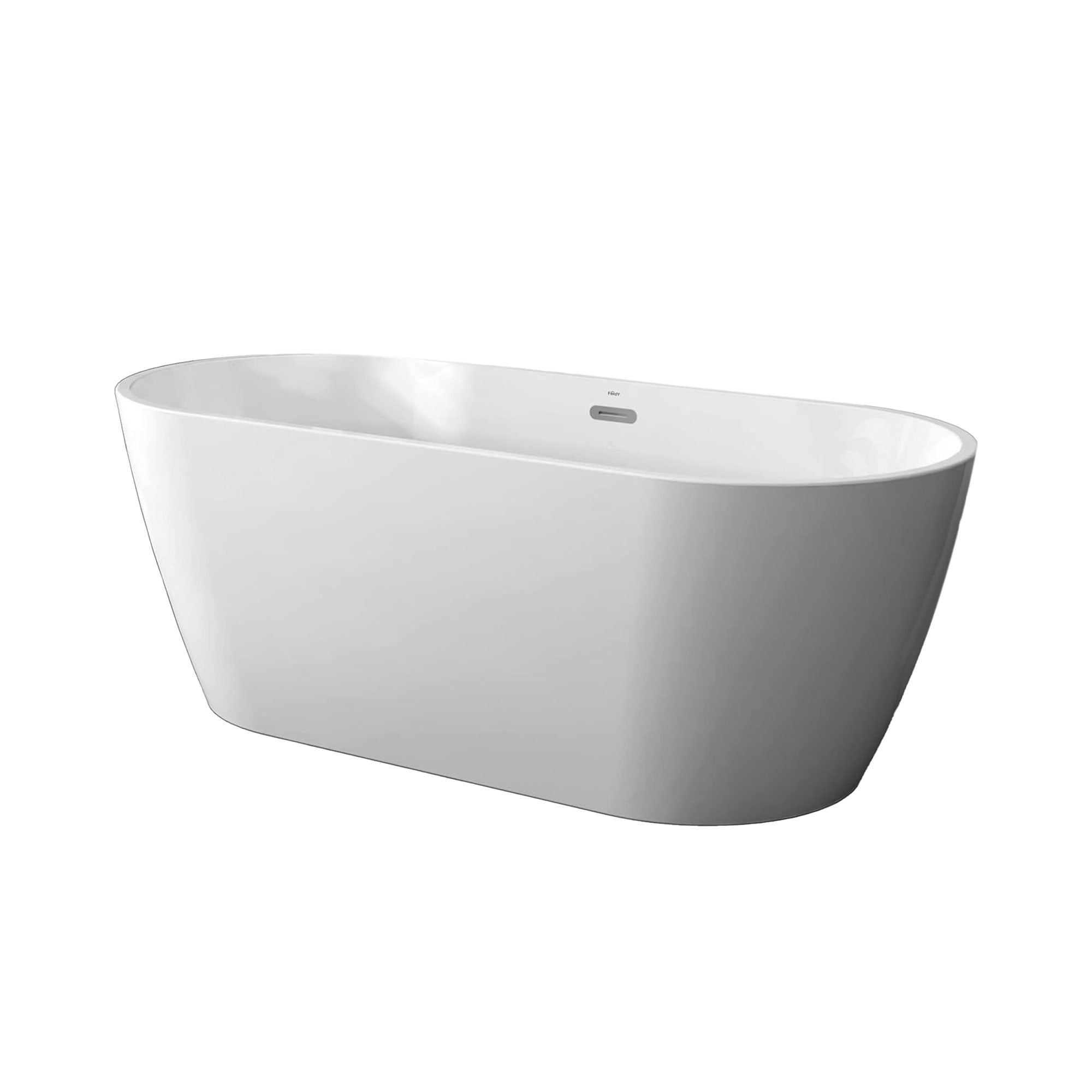 FerdY Bali 67 In Glossy Acrylic Freestanding Bathtub with Polished Chrome Drain image 1