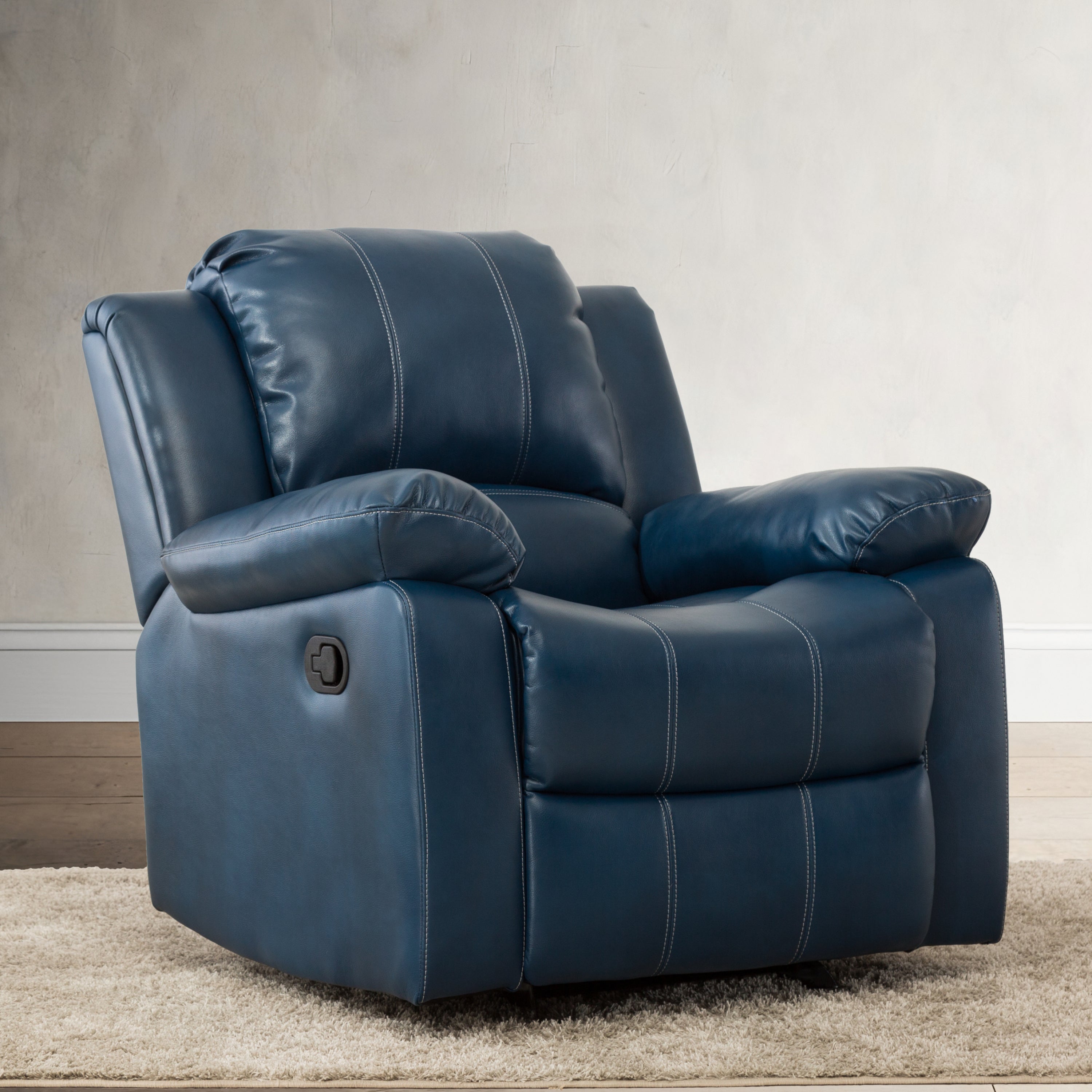 Charlotte Navy Blue Leather Gel Recliner image 1
