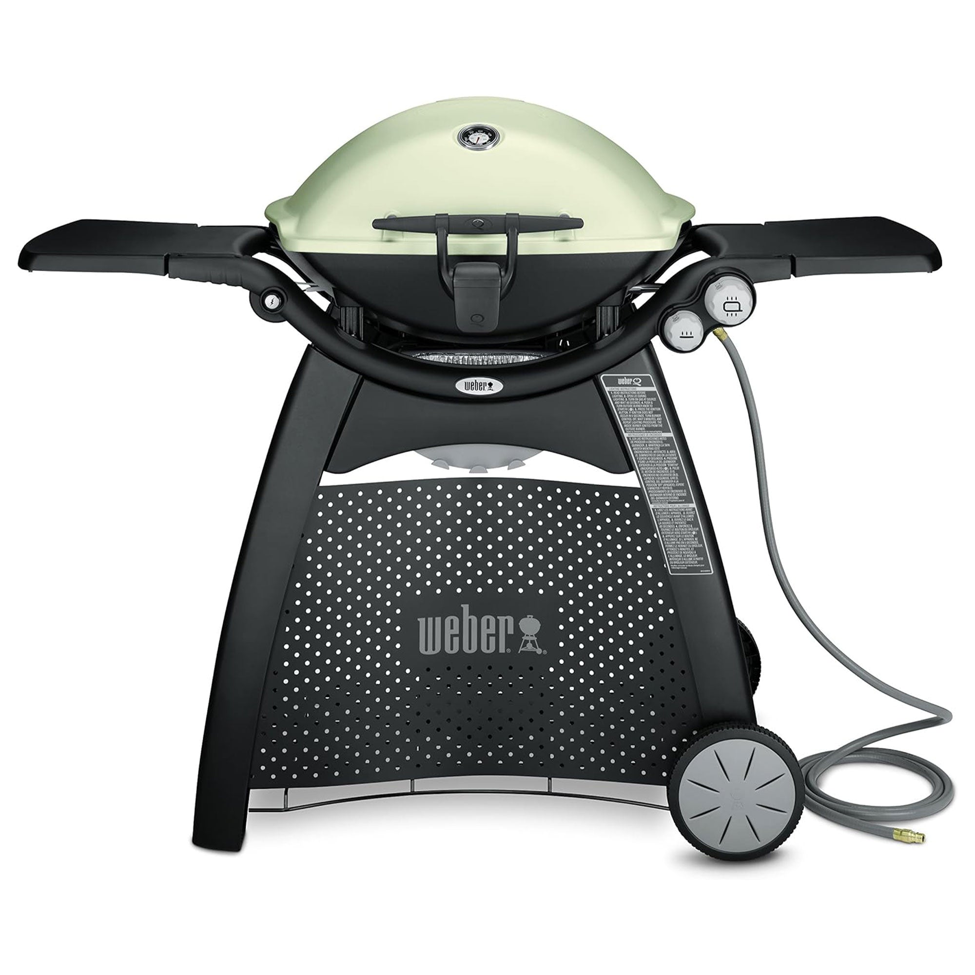 Weber Q3200 Aluminum Lid Portable 21,700 BTU Compact Natural Gas Grill, Titanium image 1