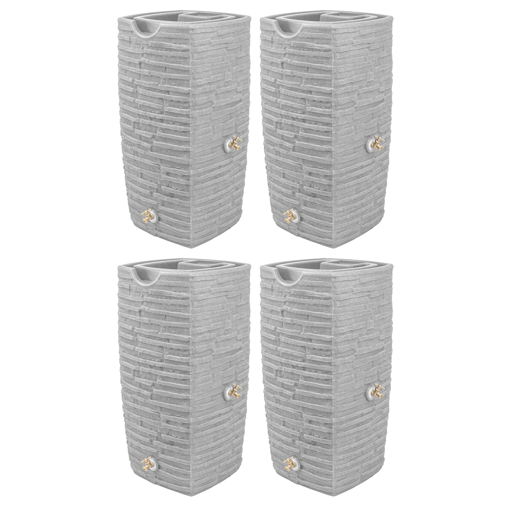 Good Ideas Impressions Riverwalk 50 Gallon Rain Saver, Light Granite (4 Pack) image 1