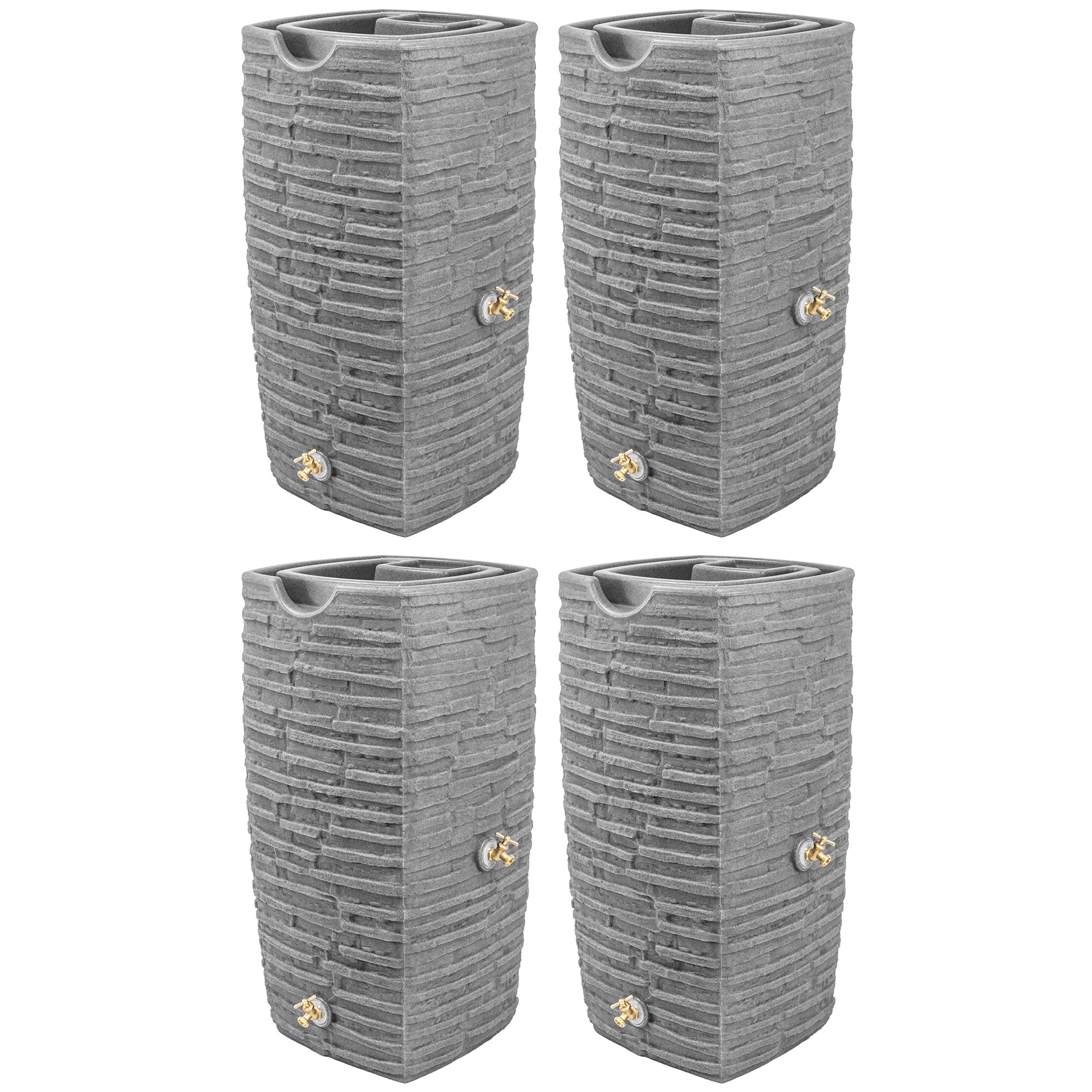 Good Ideas Impressions Riverwalk 50 Gallon Rain Saver, Dark Granite (4 Pack) image 1