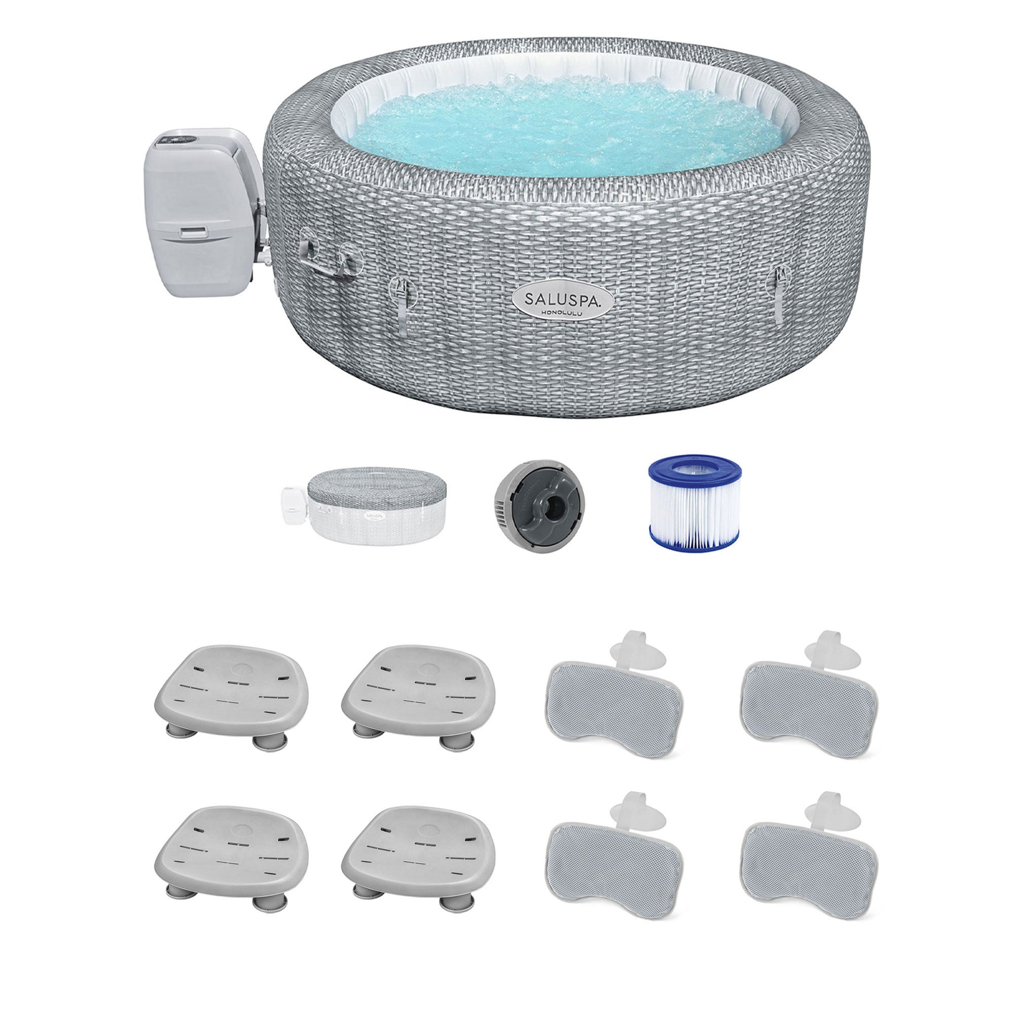 Bestway Coleman Honolulu AirJet Hot Tub with 4 SaluSpa Seat & 4 Headrest Pillows image 1