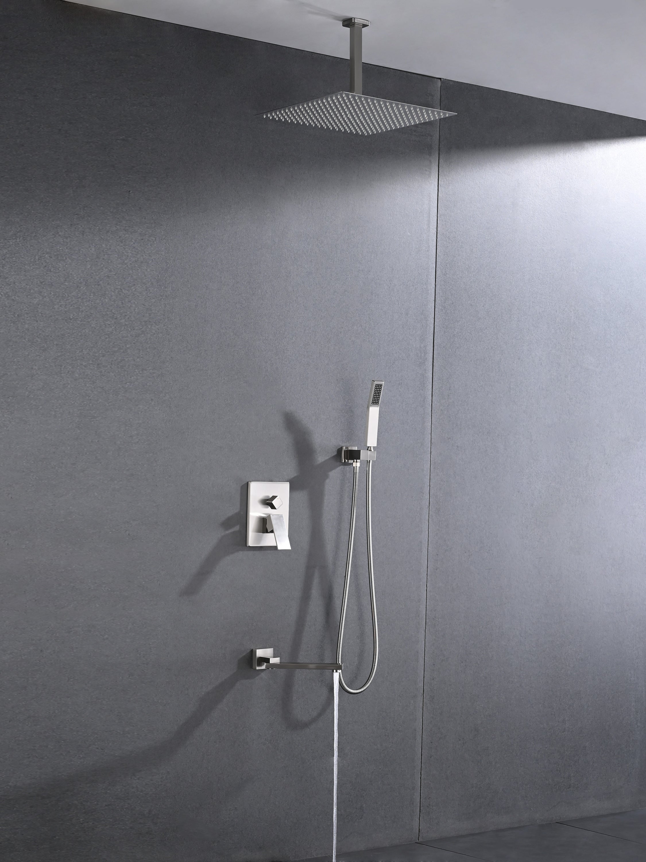 Ceiling Mounted Shower System Combo Set with Handheld and 16