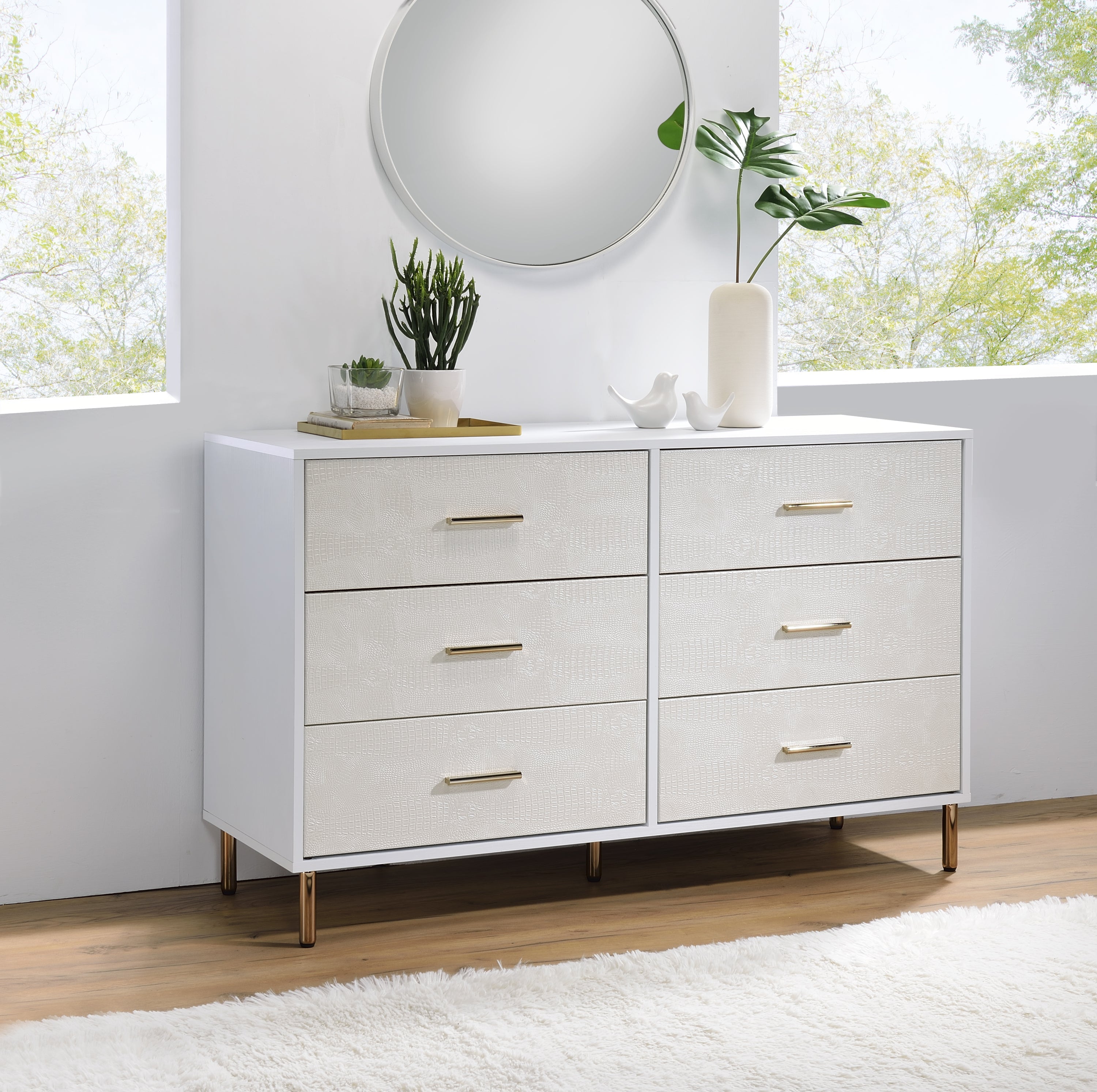 Myles Dresser, White, Champagne & Gold Finish image 1