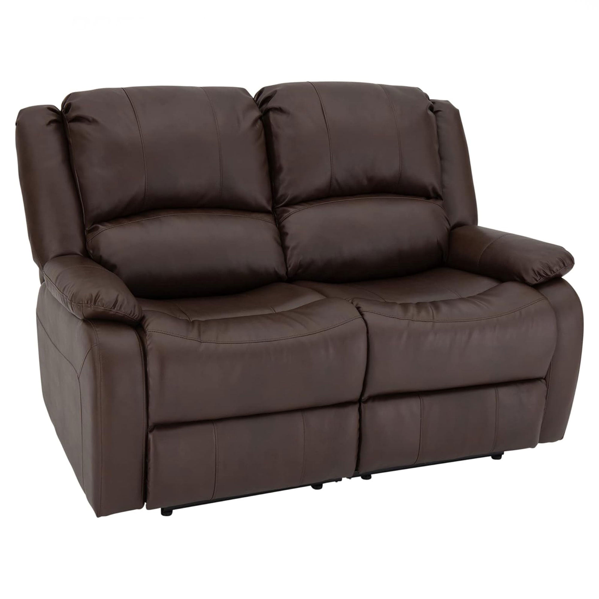 RecPro Charles 58 Inch Recliner Sofa RV Faux Leather Lounge Furniture, Mahogany image 1