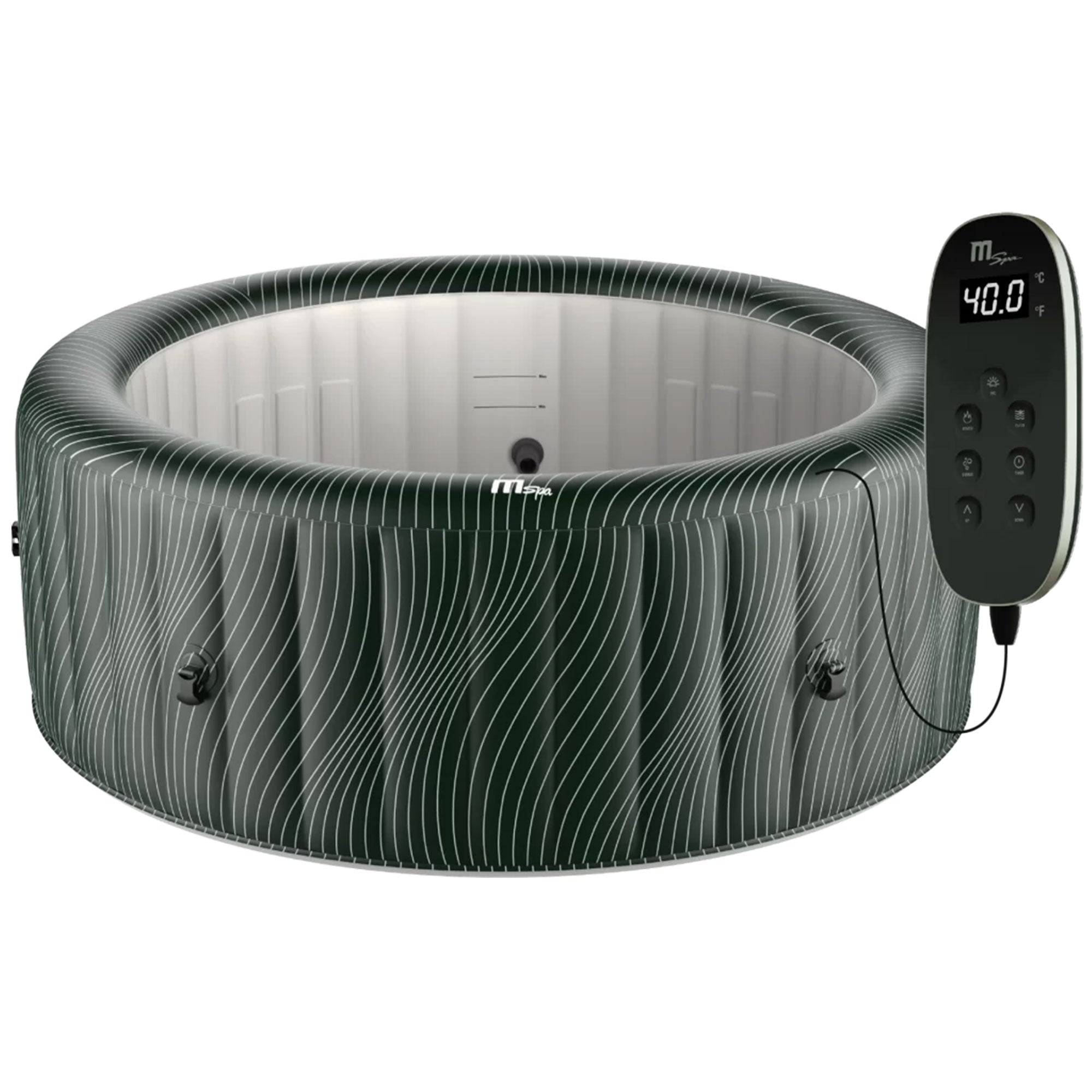 MSpa Round Inflatable Bubble Spa, 4 to 6 Person Hot Tub with LED Lights, Meteor image 1