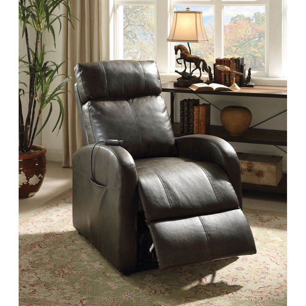 Ricardo Recliner w/Power Lift in Dark Gray PU image 1