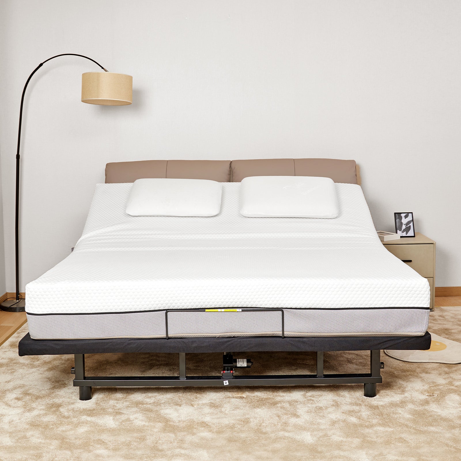 Adjustable Bed Base Frame Queen Bed Frame with Head and Foot Incline Wireless Remote Zero Gravity Quiet Motor Black Queen image 1