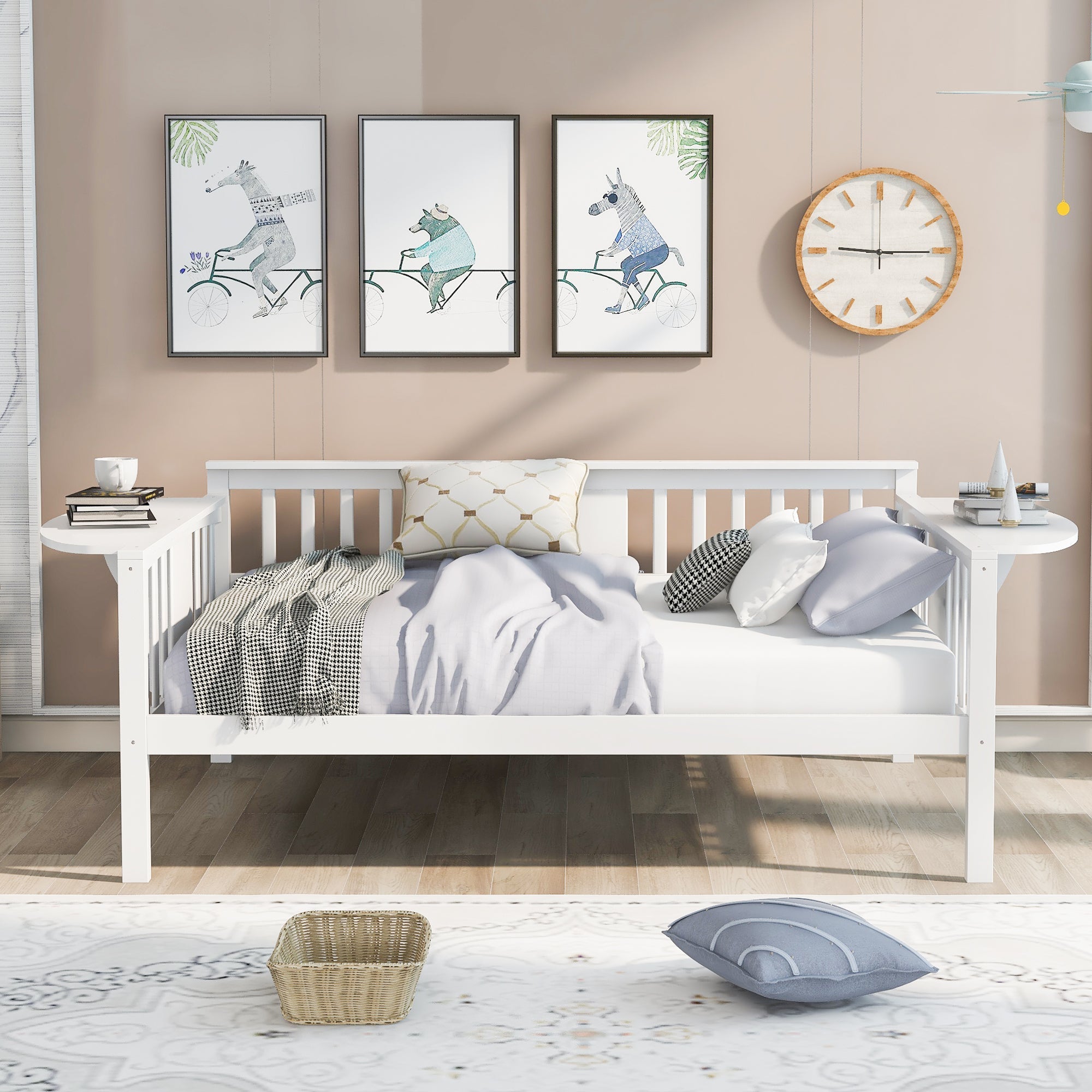 Full size Daybed, Wood Slat Support, White image 1