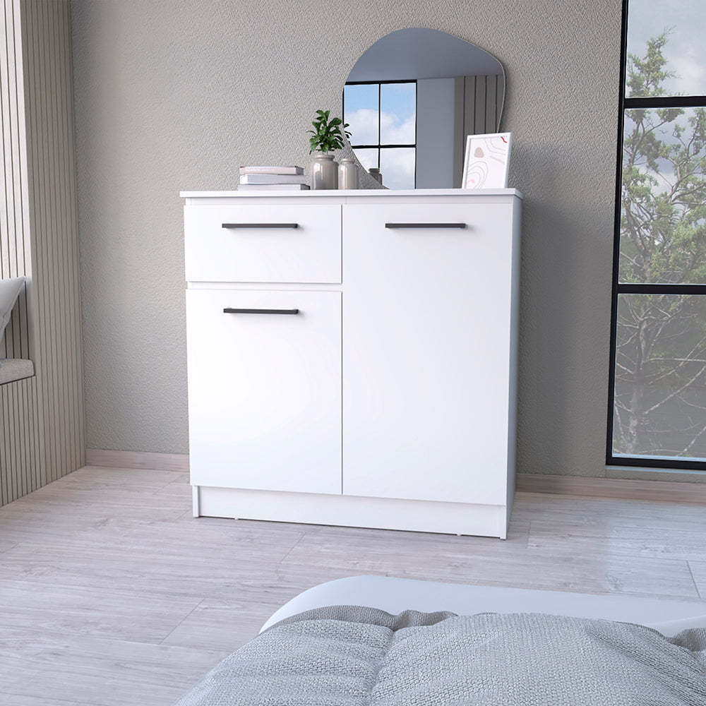 Loonam 2-Door 1-Drawer Dresser White image 1