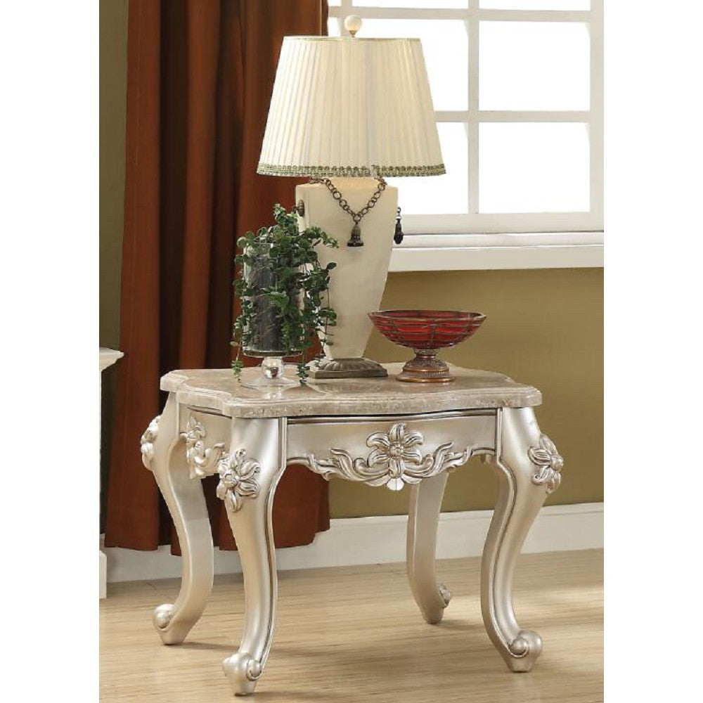 Bently End Table in Marble & Champagne image 1