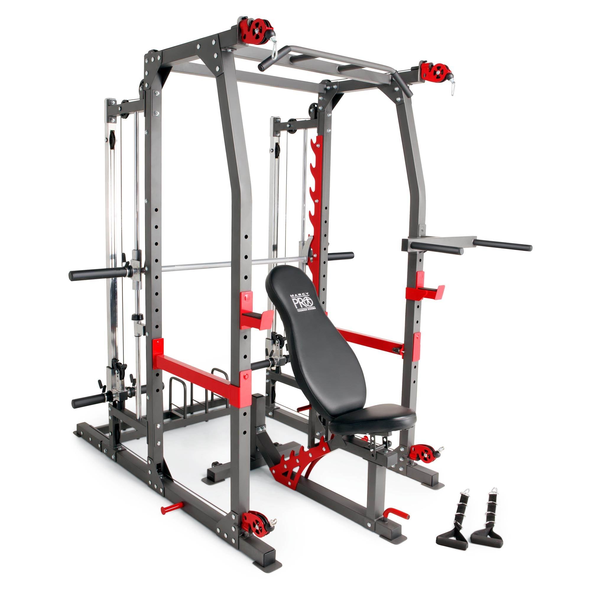 Marcy Pro Smith Machine Weight Bench Home Gym Total Body Workout Training System image 1
