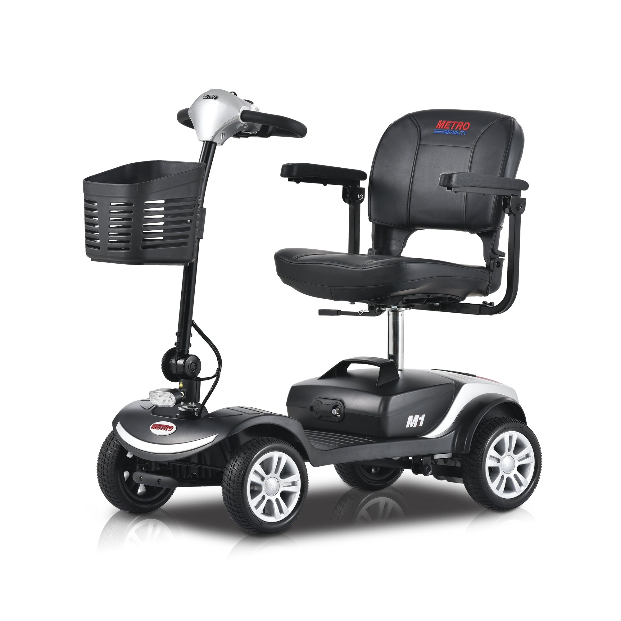 Four wheels Compact Travel Mobility Scooter with 300W Motor for Adult-300lbs, SILVER image 1