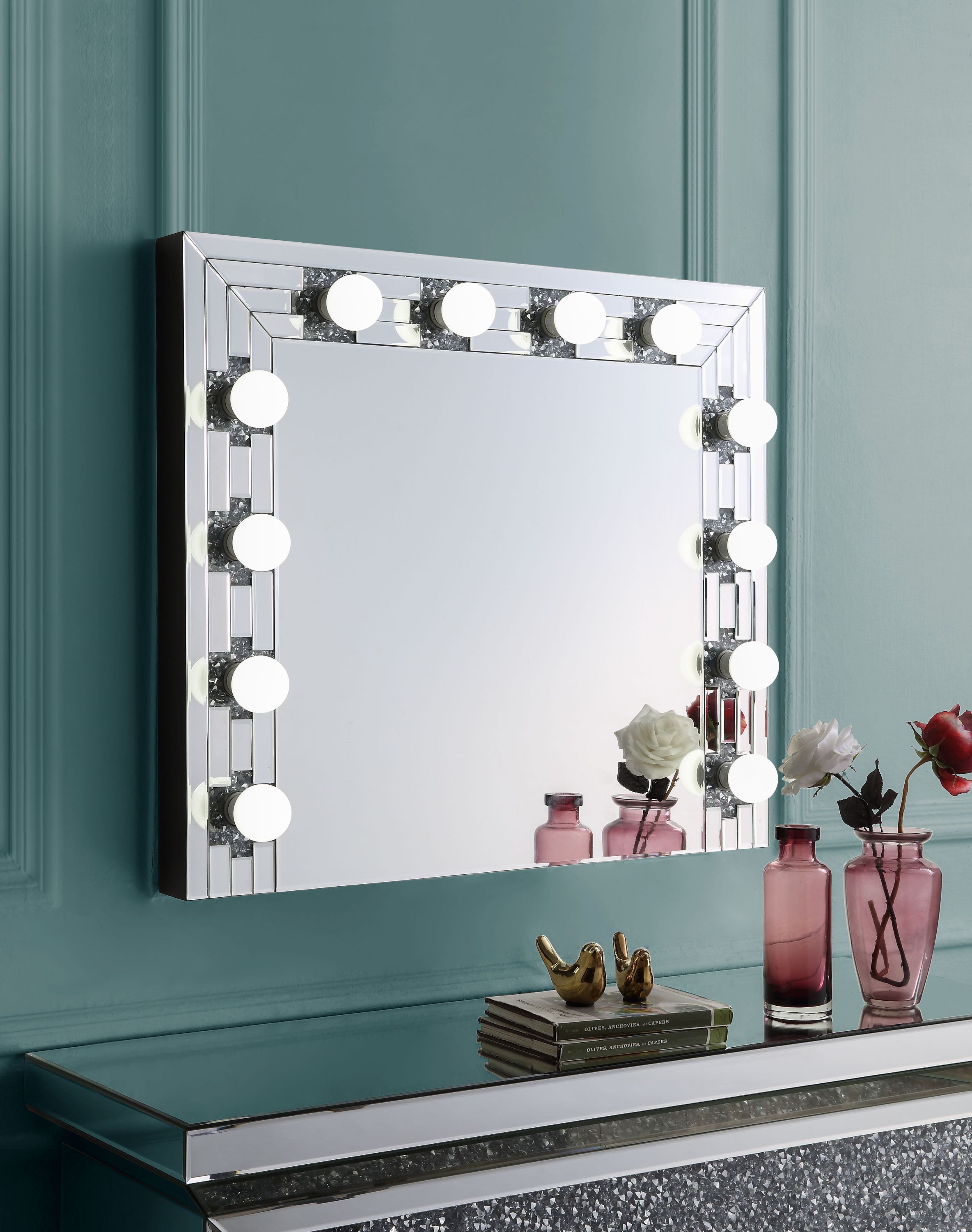 Noralie ACCENT MIRROR Mirrored & Faux Diamonds image 1