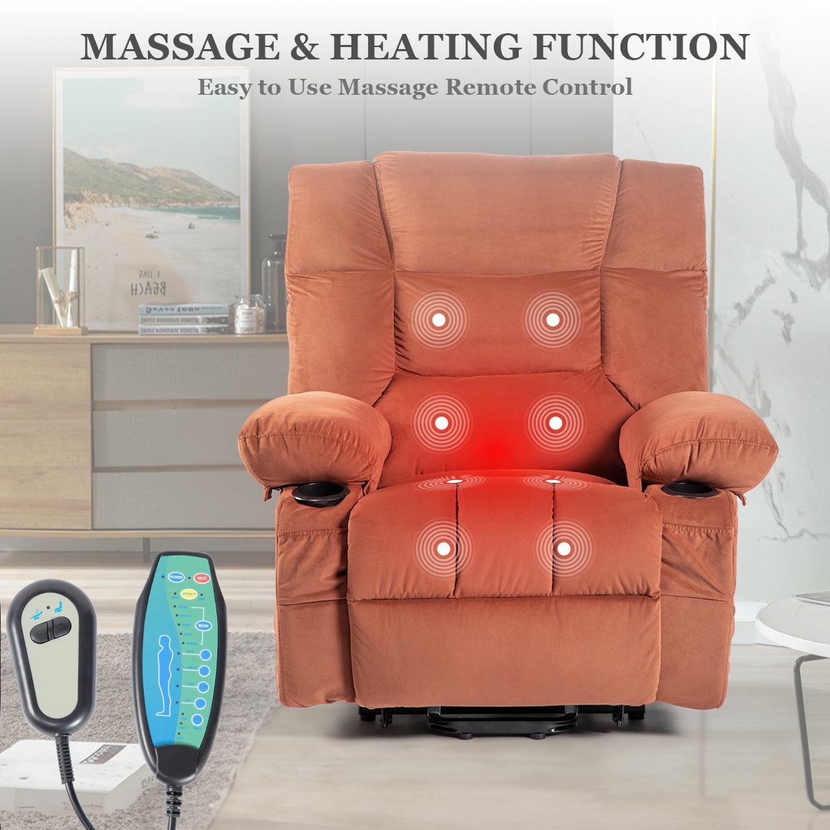 Power Lift Recliner Chair Recliners for Elderly with Heat and Massage Recliner Chair for Living Room with Infinite Position and Double Side Pocket Power Lift Recliner Chair image 1