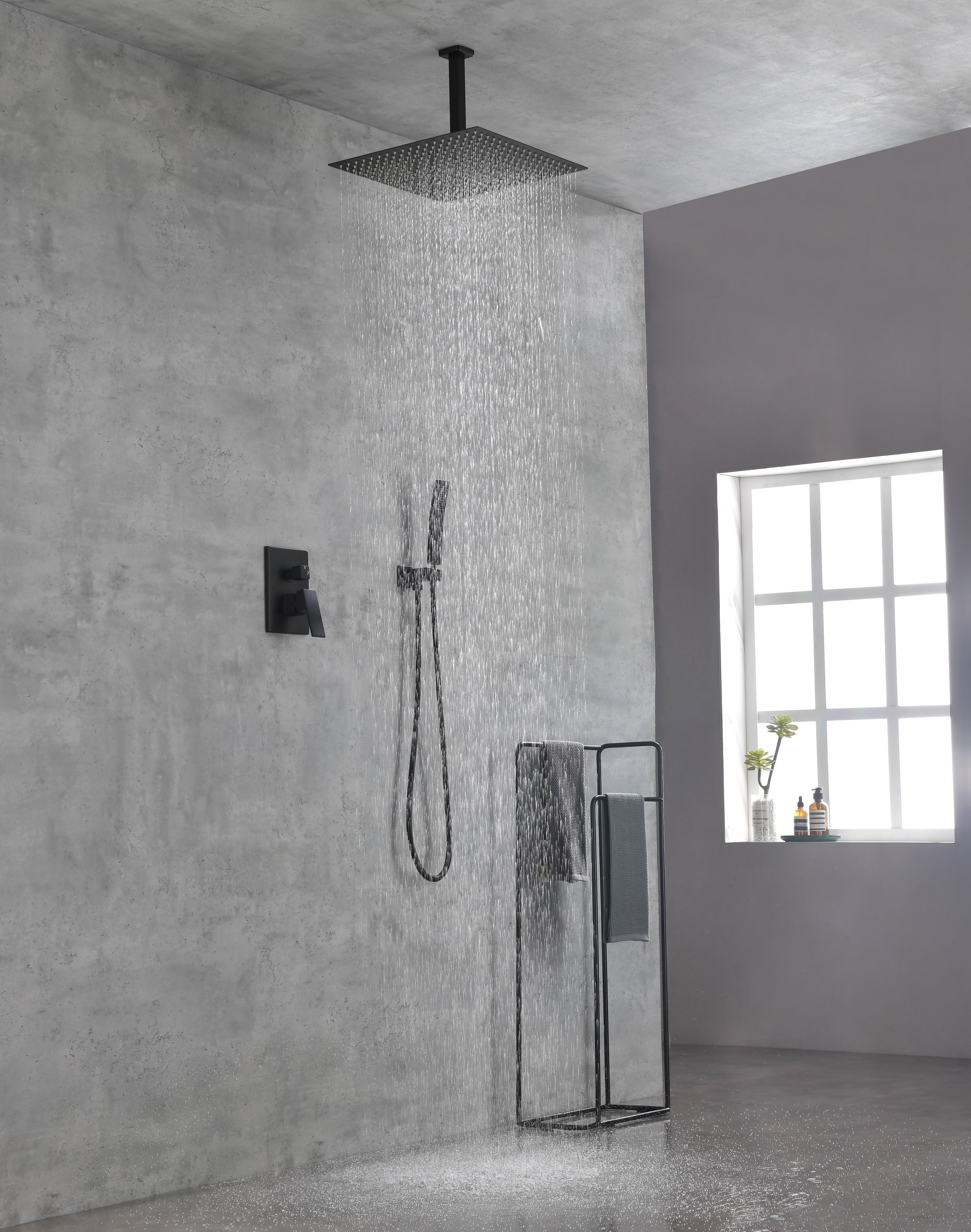 Ceiling Mounted Shower System Combo Set with Handheld and 16