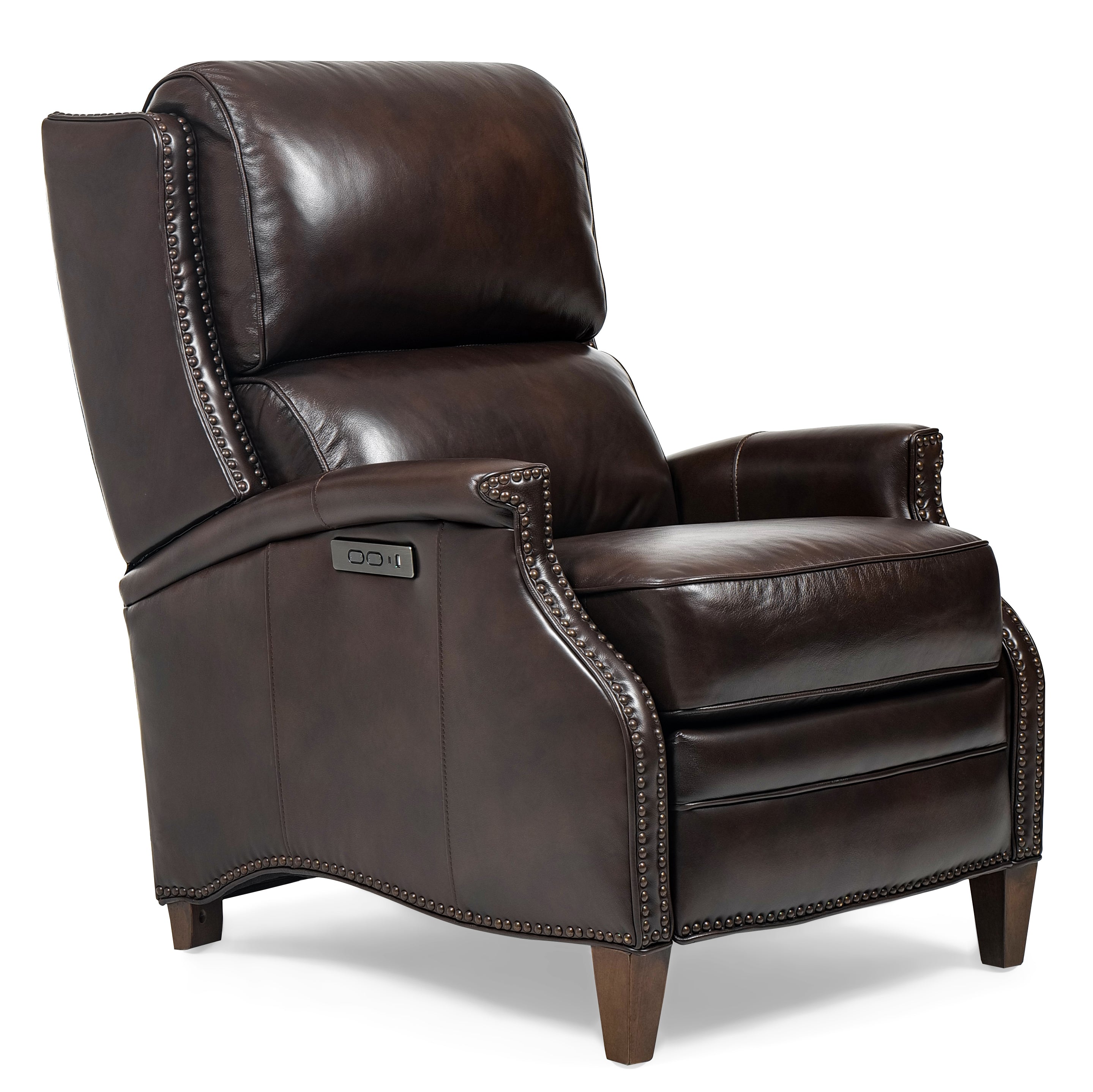 Hekkin Genuine Leather Dual Power Recliner Nailhead Trim - Power Heardrest - Typy C - USB - Nailhead- High leg- Top Grain image 1