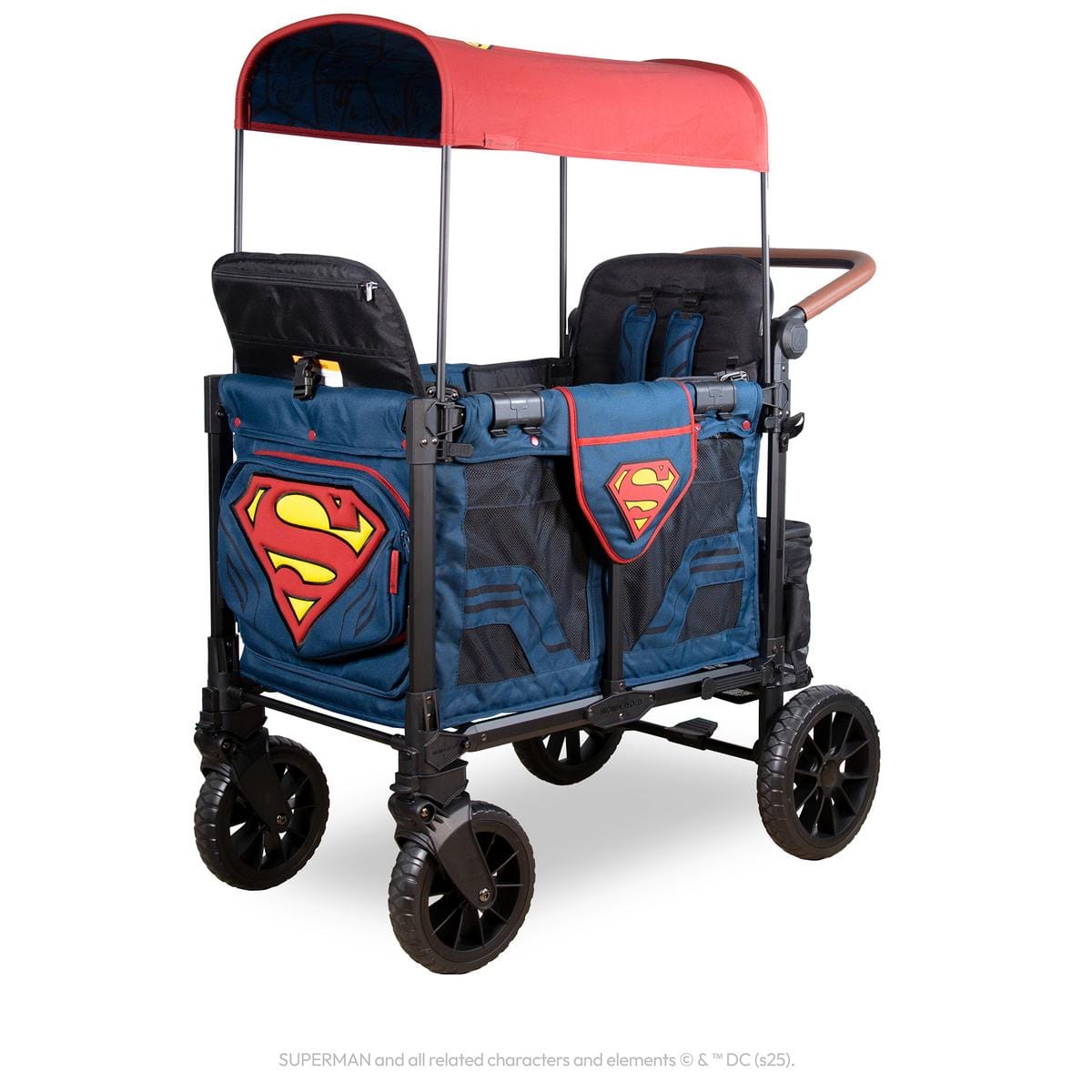 WonderFold W2 Luxe Pro (2 Seater) Double Stroller Wagon - Superman image 1