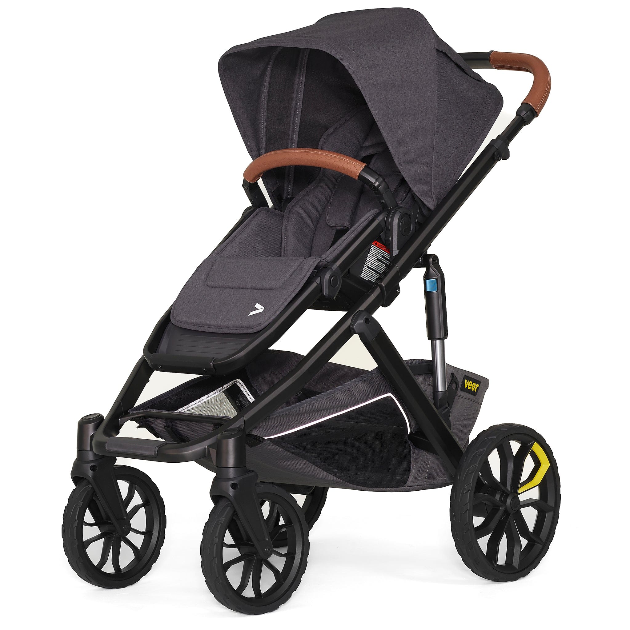 Veer Switch&Roll Luxe Single-to-Double Stroller Bundle with Leather Kit - Gray Granite image 1