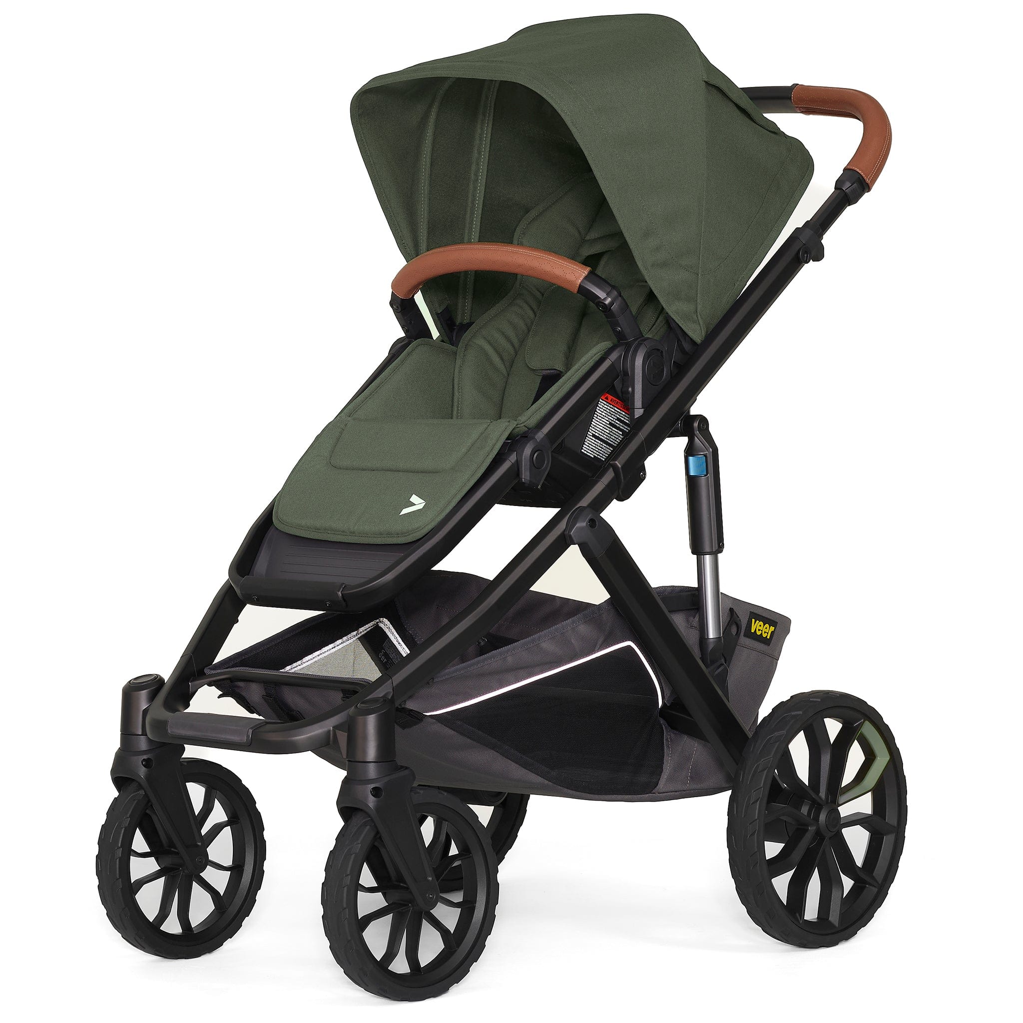 Veer Switch&Roll Luxe Single-to-Double Stroller Bundle with Leather Kit - Green Jasper image 1