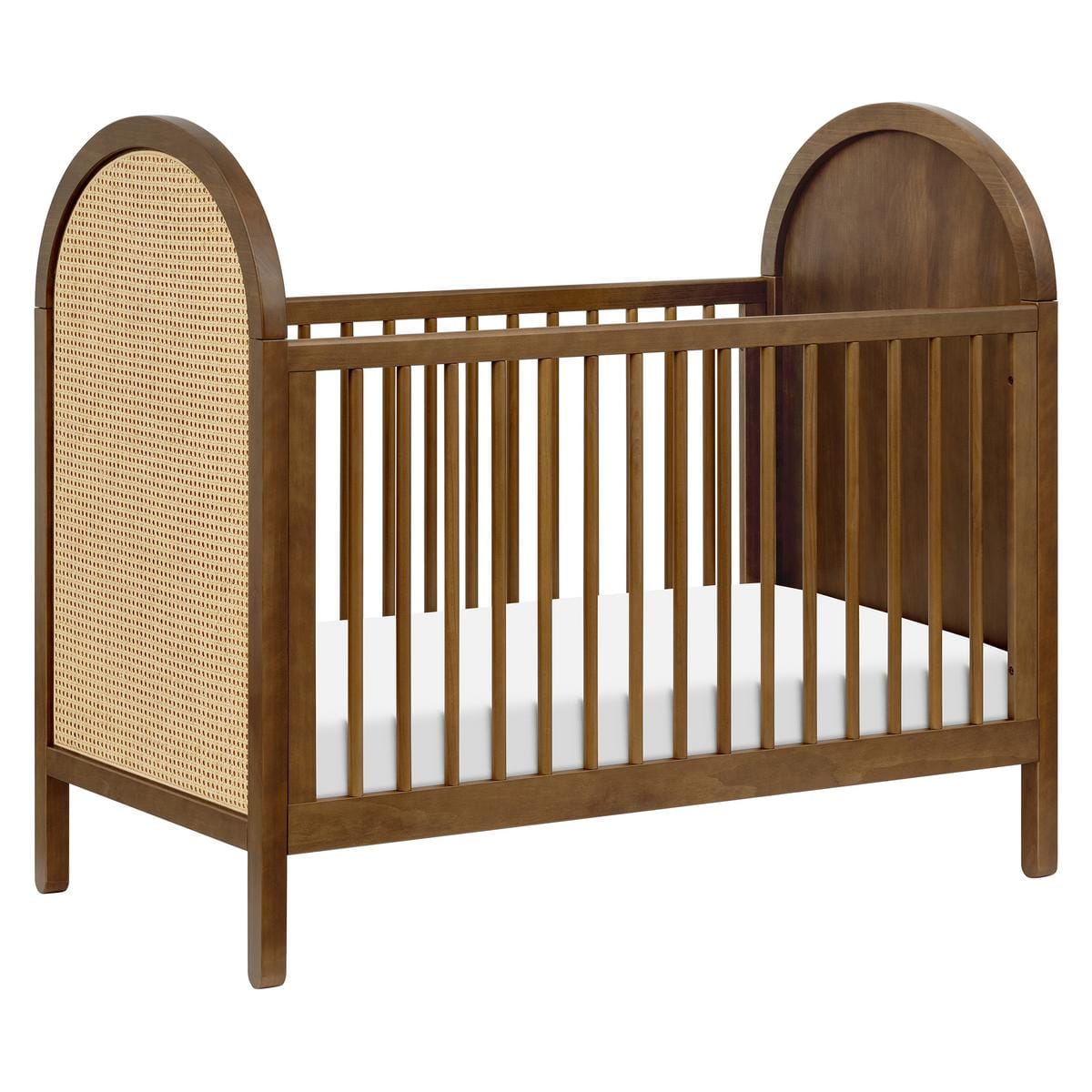 Babyletto Bondi Cane 3-in-1 Convertible Crib w/ Toddler Bed Conversion Kit - Natural Walnut / Natural Cane image 1