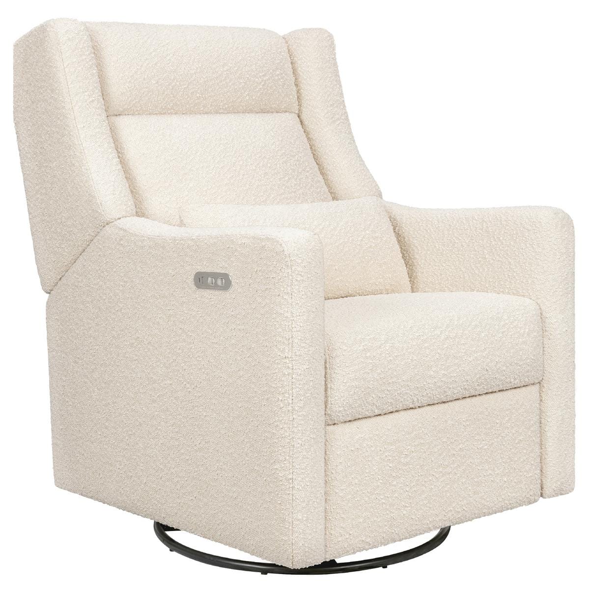 Babyletto Kiwi Plus Electric Recliner Swivel Glider w/ Adjustable Headrest + USB Port - Performance Ivory Boucle image 1