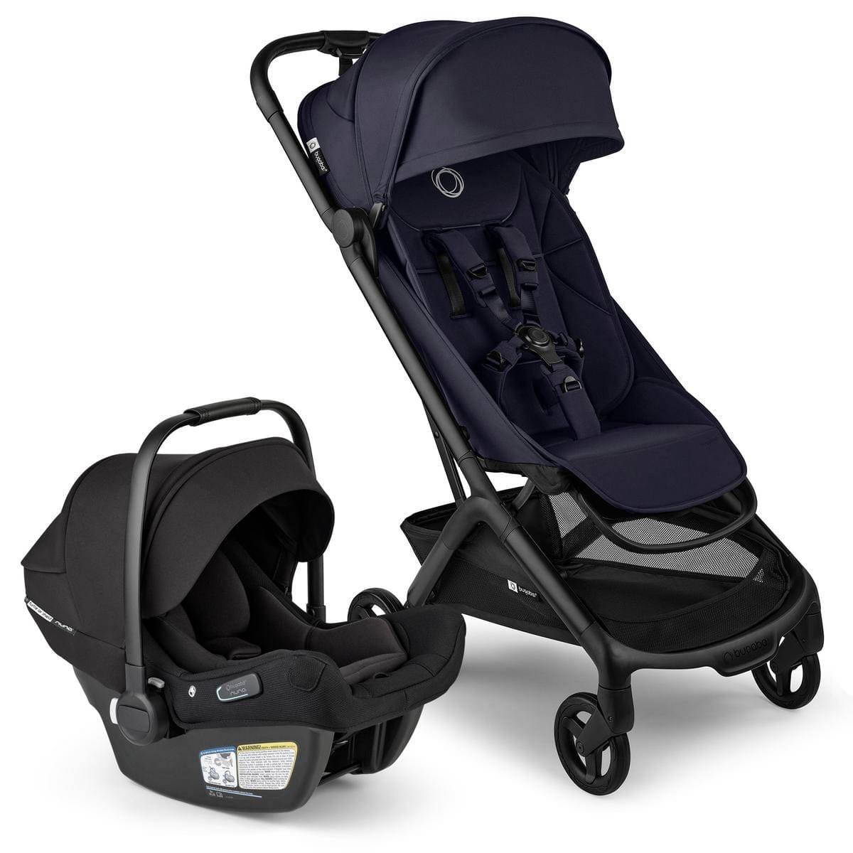 Bugaboo Butterfly 2 + Turtle Air Shield Travel System Bundle - Black / Deep Indigo / Deep Indigo / Black image 1
