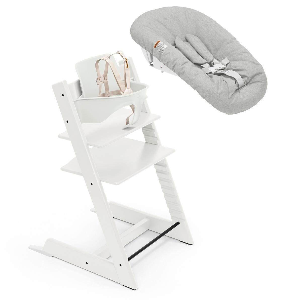 Stokke Tripp Trapp High Chair2 and Newborn Set - White / Grey image 1