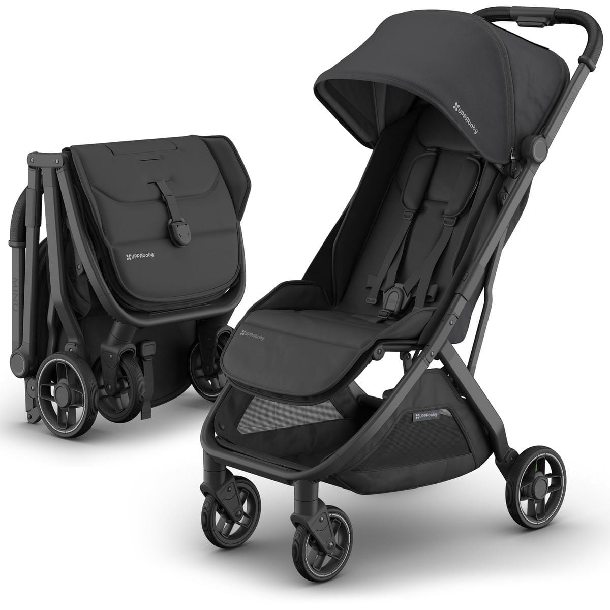 UPPAbaby OPEN BOX Minu V3 Compact Stroller - Jake (Charcoal / Carbon Frame / Black Leather) image 1
