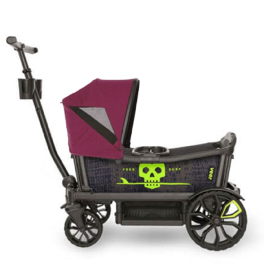 Veer Cruiser (2 Seater) Stroller Wagon + Canopy Bundle - Surf/Pink Agate image 1
