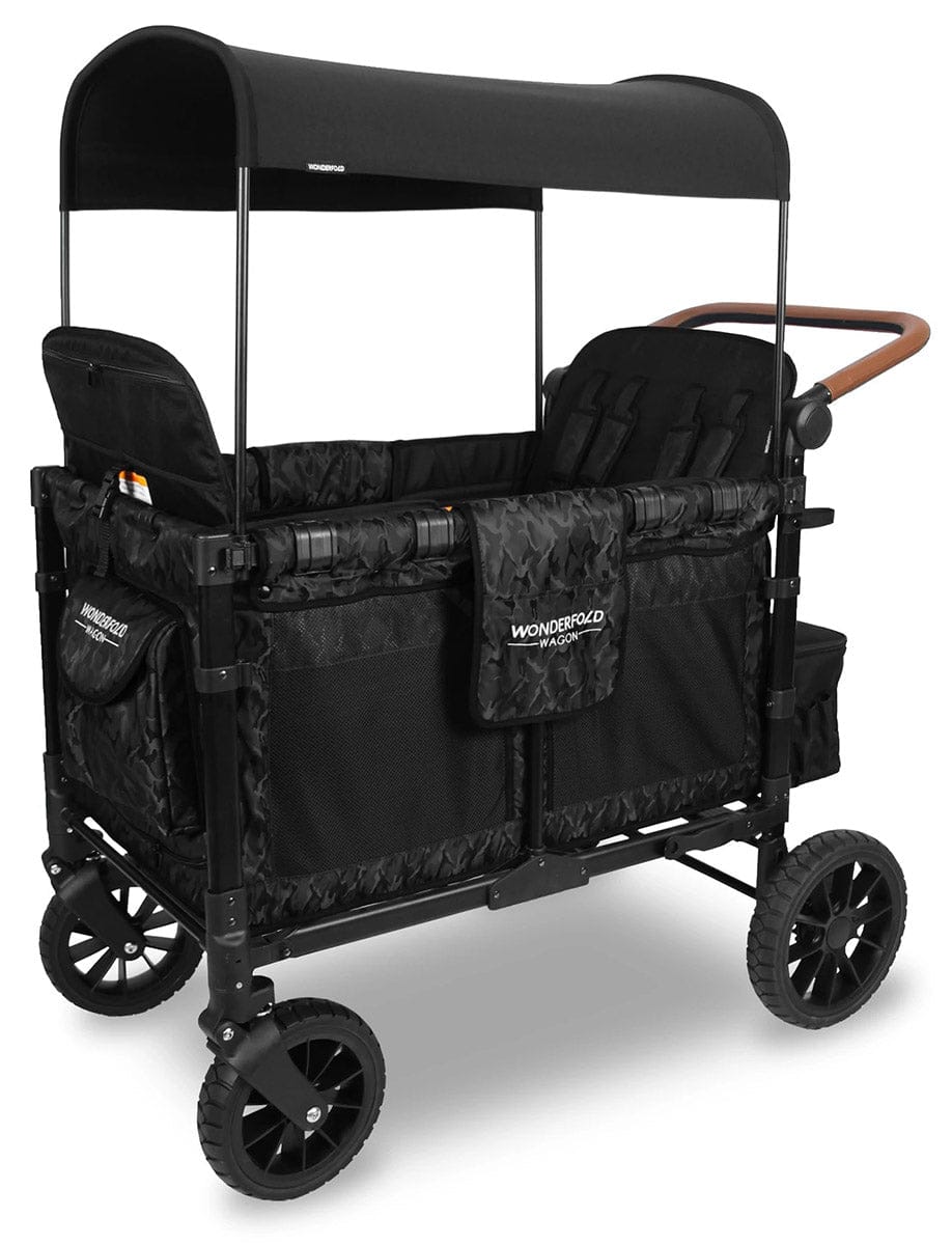 WonderFold OPEN BOX W4 Luxe Multifunctional Quad (4 Seater) Stroller Wagon - Black Camo image 1