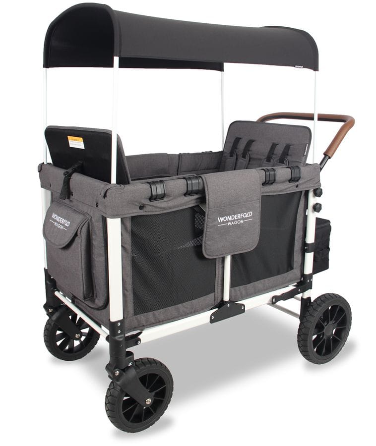 WonderFold OPEN BOX W4 Quad Premium (4 Seater) Stroller Wagon - Gray/White (Limited Edition) image 1