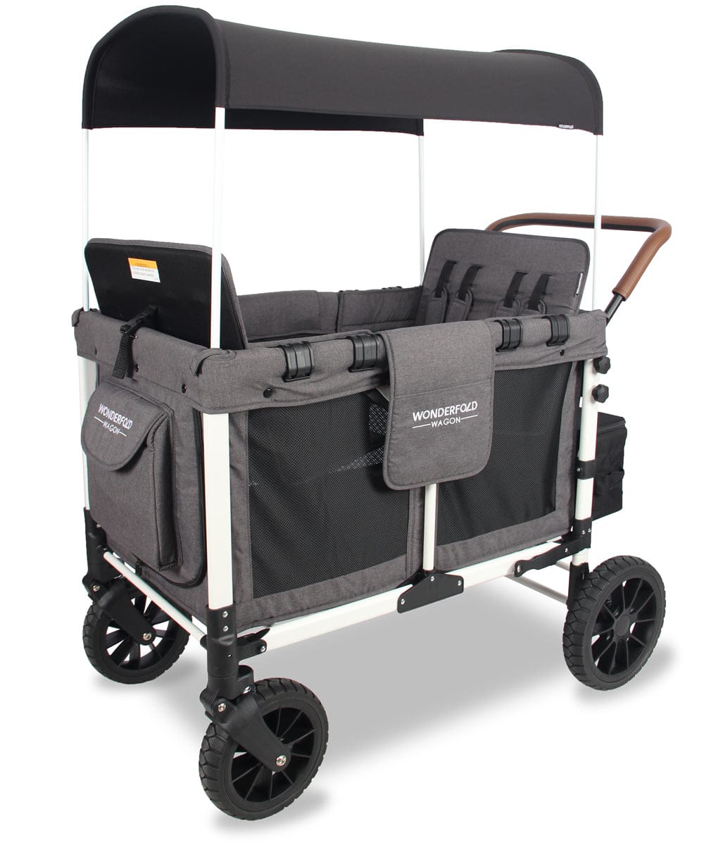 WonderFold W4 Quad Premium (4 Seater) Stroller Wagon - Gray/White (Limited Edition) image 1