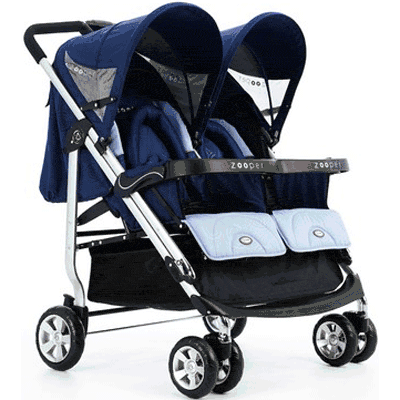 Zooper SL808G Everyday Tango Double Stroller in Blueberry Waves image 1