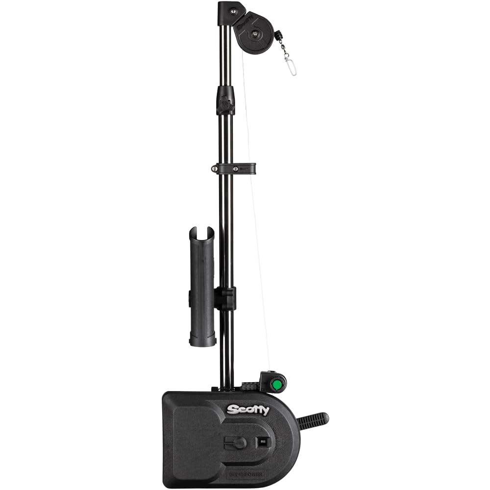 Scotty #1106B Depthpower Electric Downrigger W/ 60-Inch Telescopic Boom & Swivel Base, Rod Holder, Braided Line Black,WBEEAB01J14OFY2 image 1